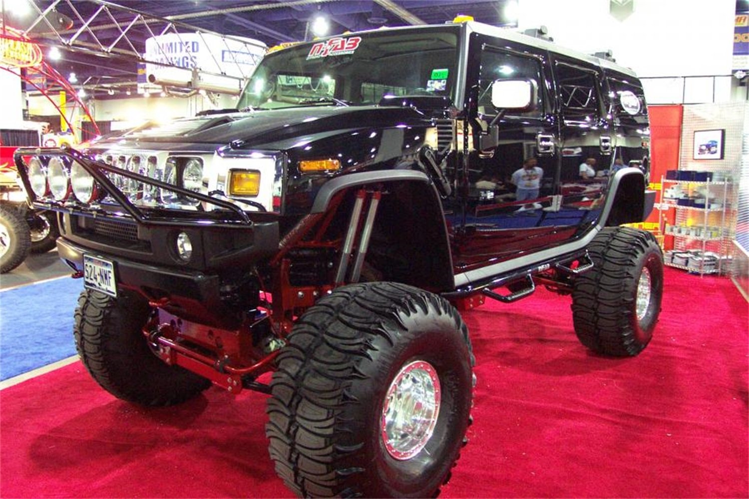 N-Fab Nerf Steps For Hummer | Wheel-To-Wheel, Heavy Duty Steel, Gloss Back | H0365 | Fits 2003-2010 Hummer H2 Suv 4 Door, Srw Ga