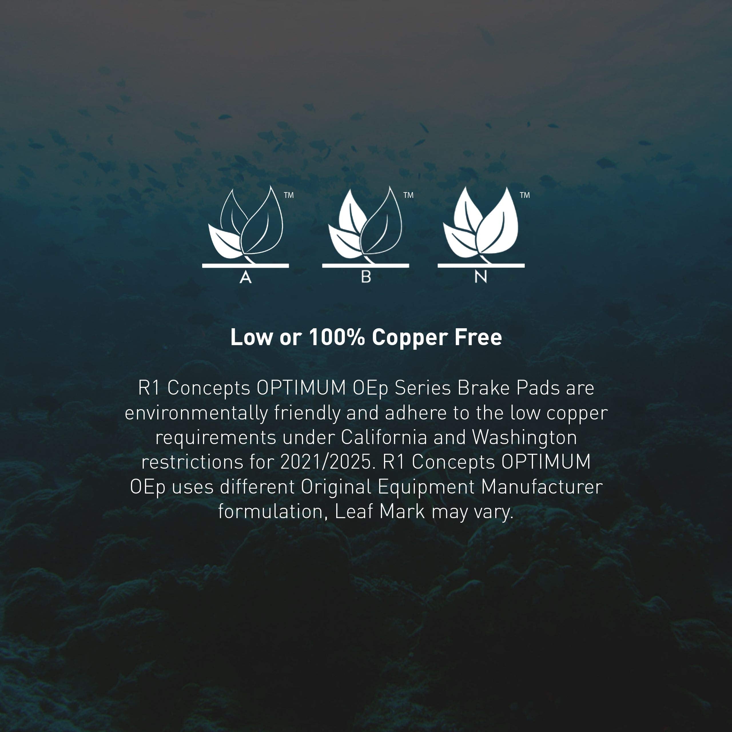 R1 Concepts Rear Optimum Oep Series Brake Pads With Rubber Steel Rubber Shims| Fits 1997-2004 Lotus Esprit, 2005-2011 Lotus Elise, 2006-2011 Lotus Exige, 2008-2011 Tesla Roadster