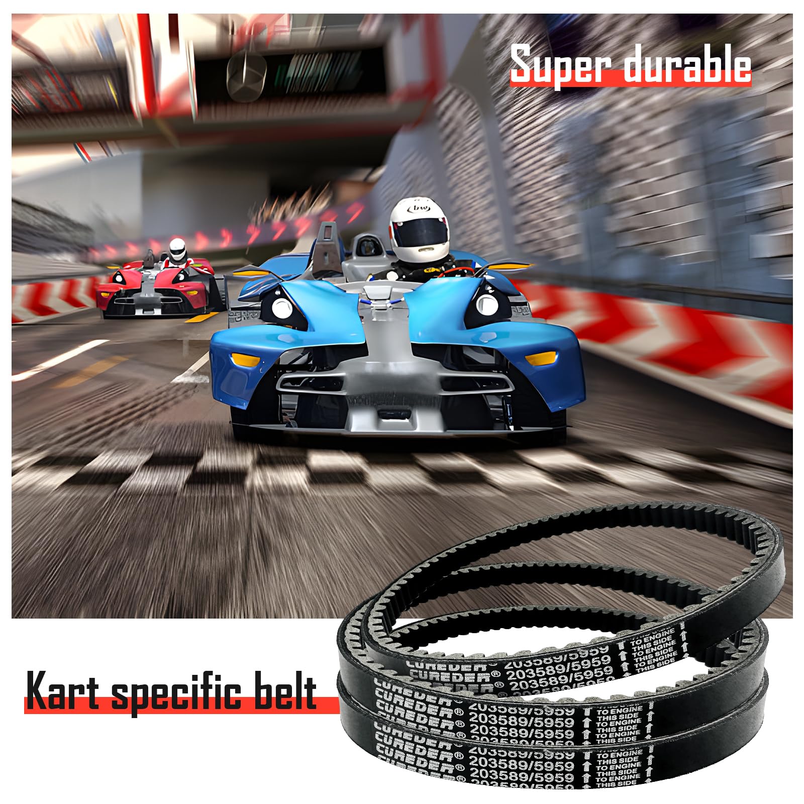 Cureder 3 Pack Of Drive Belt For 30 Series Go Kart Torque Converter Drive Belt Replaces Manco 5959 / Comet 203589