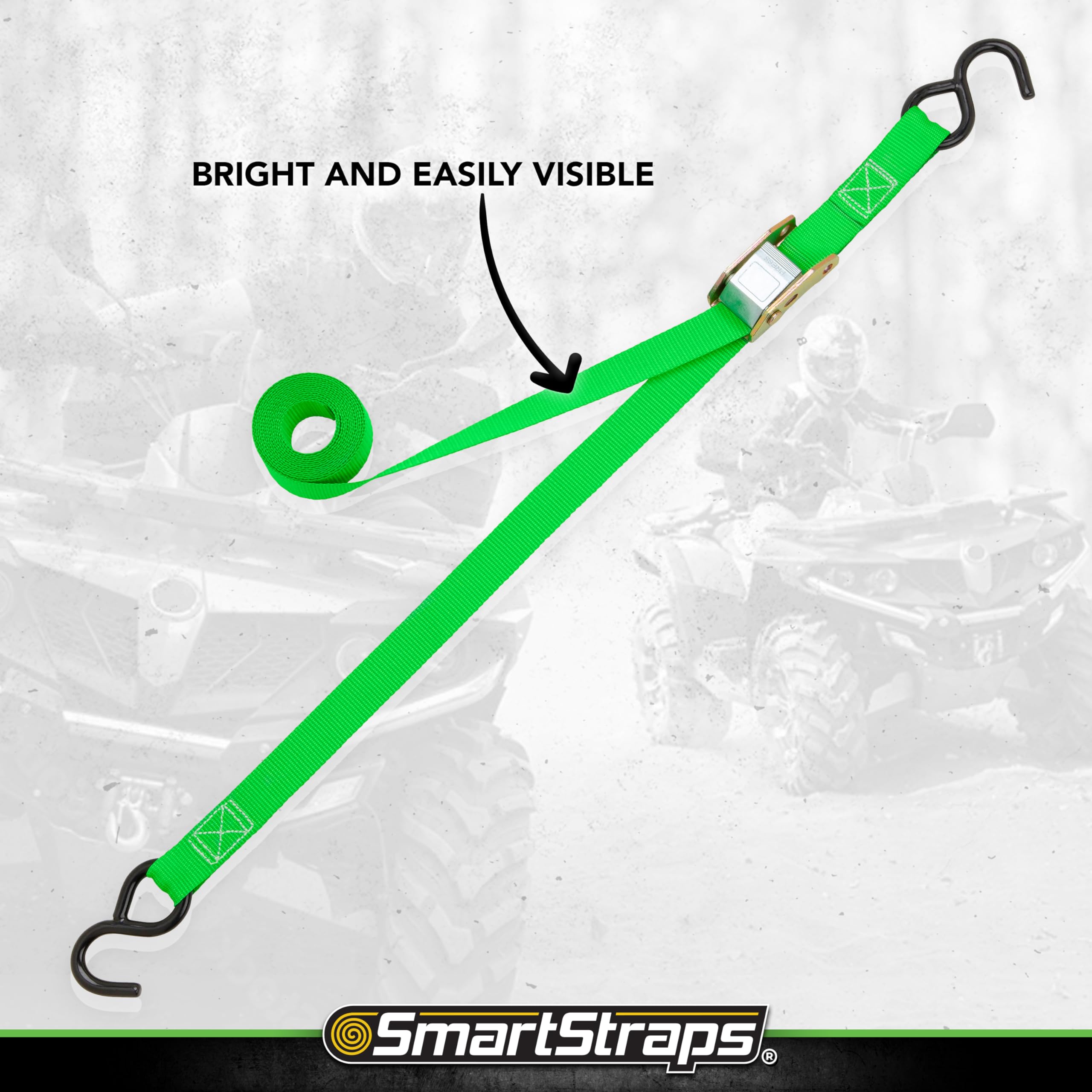 Smartstraps 10-Foot Cambuckle (4Pk) 900 Lbs Break Strength, 300 Lbs Safe Work Load– Tie Down Fragile And Lighter Loads For Transport – Offers More Security Than Rope