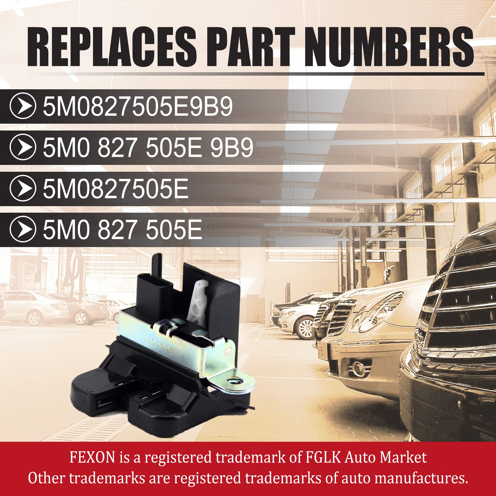 Trunk Latch Tailgate Lock Compatible with VW Jetta Sportwagen 2010-2014, Volkswagen Tiguan 2008-2017 Replaces 5M0827505E