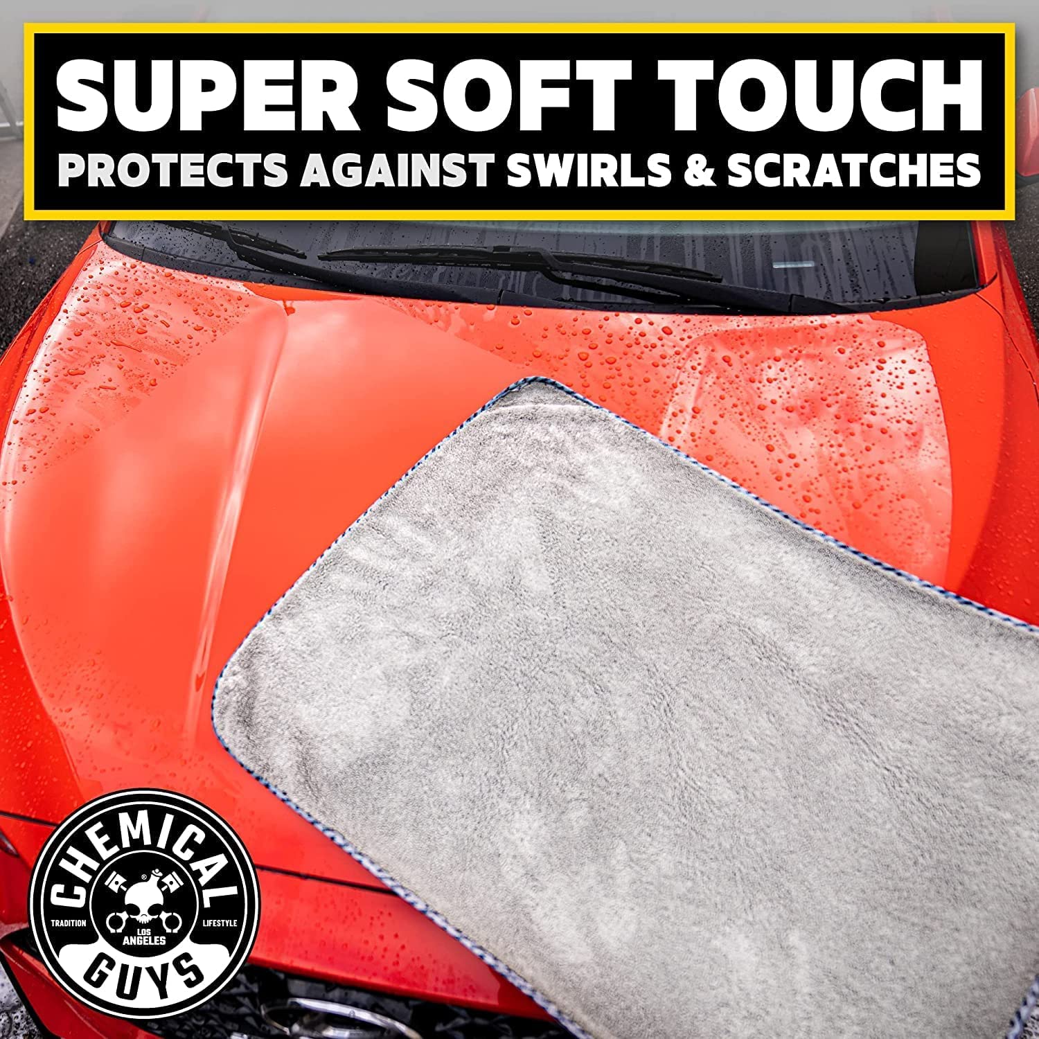 Chemical Guys Woolly Mammoth Large, Super Absorbent And Soft Microfiber Towels For Cars, Gray (36 X 25 Inches) 2-Pack