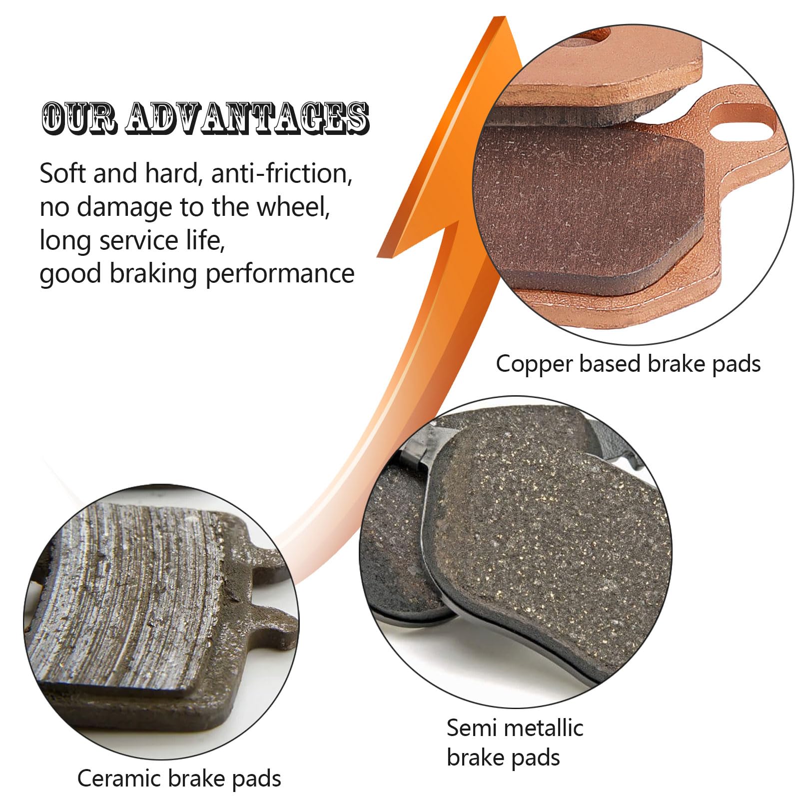 Front Rear Brake Pads Sintered For Can-Am Defender Hd10 Hd9 Hd8 Hd7 2016 2017 2018 2019 2020 2021 2022