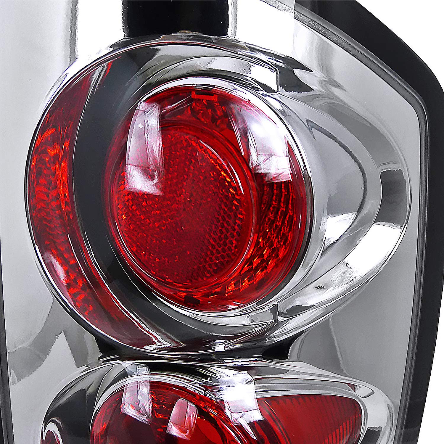 Spec-D Tuning Chrome Housing Clear Lens Tail Lights Compatible with 2002-2006 Dodge Ram 1500/2500/3500, Left + Right Pair Assembly