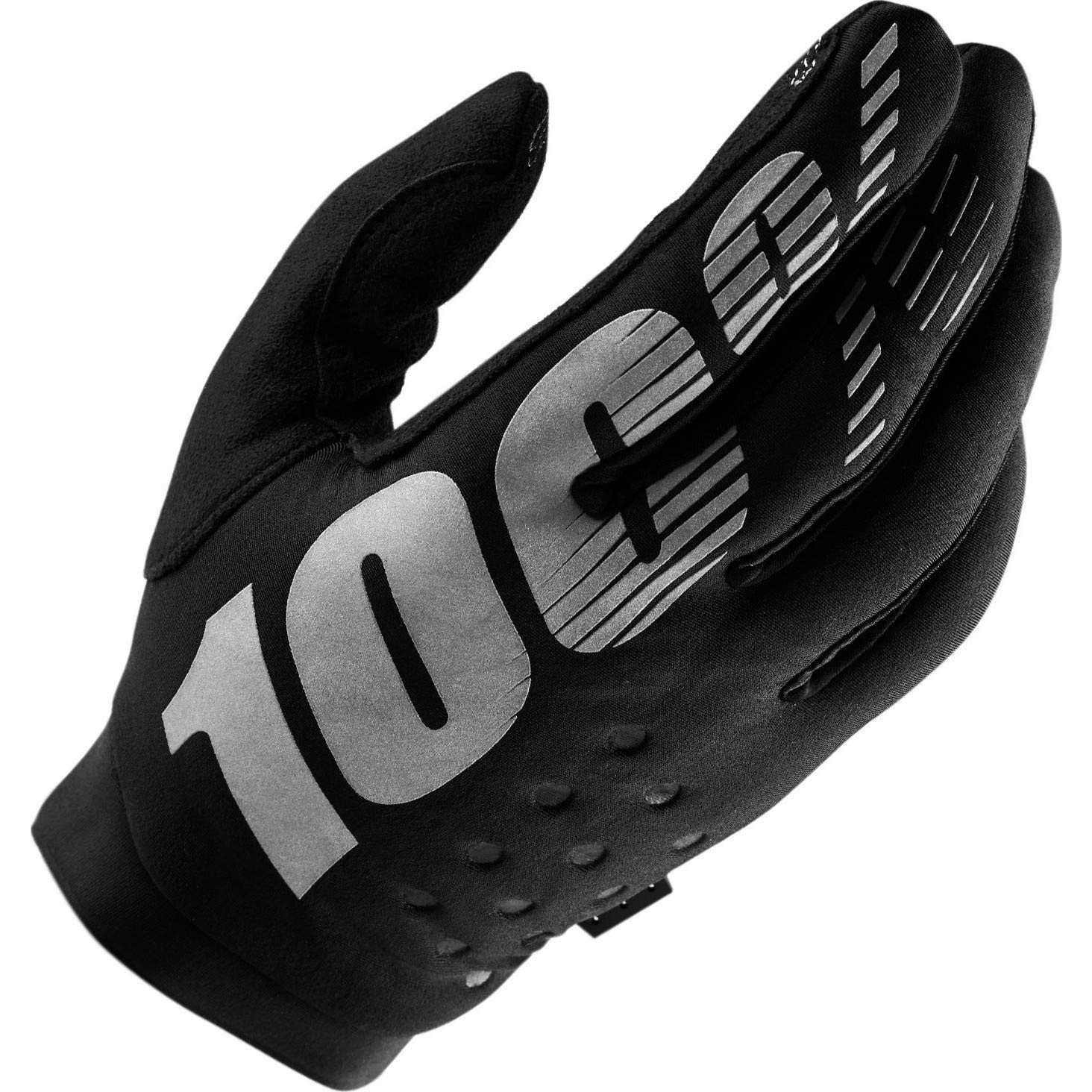 100% BRISKER Cold Weather Motocross & Mountain Bike Gloves - Warm Winter MTB & MX Powersport Racing Protective Gear (XL - Black/