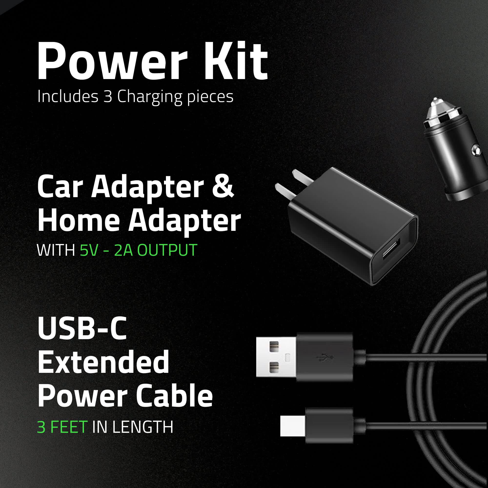 Airmoto And Power Kit Bundle Deal - 3 Bundle - Tire Inflator Portable Air Compressor With Power Kit For Charging At Home And On