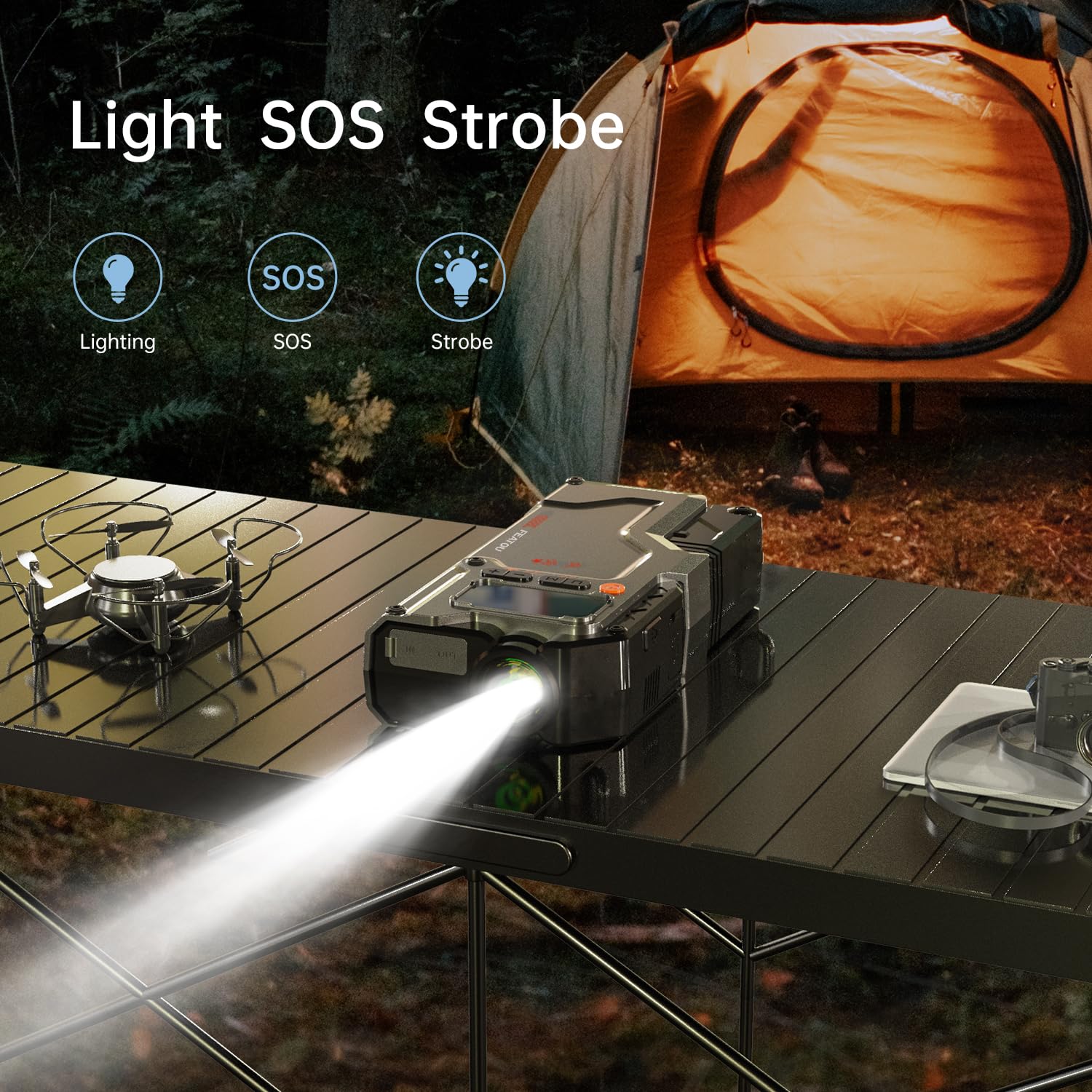 Featou Jump Starter with Air Compressor, 5 in 1 Functional Jump Box 3000A Peak Battery Power Pack with 150PSI Digital Tire Infla