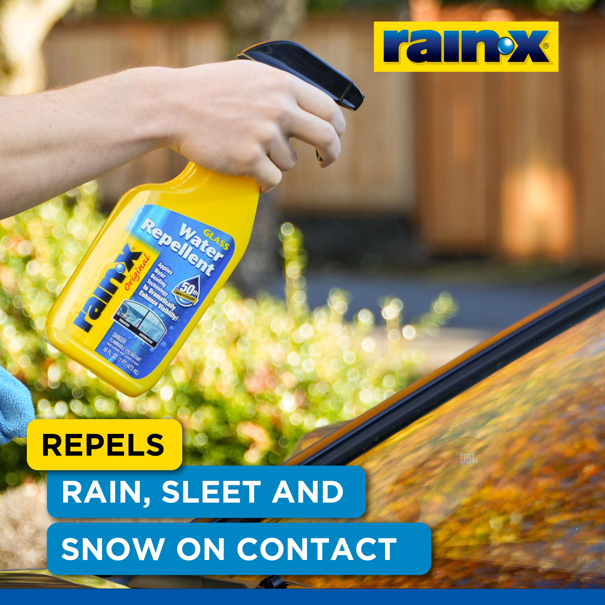 Rain-X 630529 Glass Treatment Trigger, 16 Fl Oz - Exterior Glass Treatment To Drastically Improve Wet Weather Driving Visibility