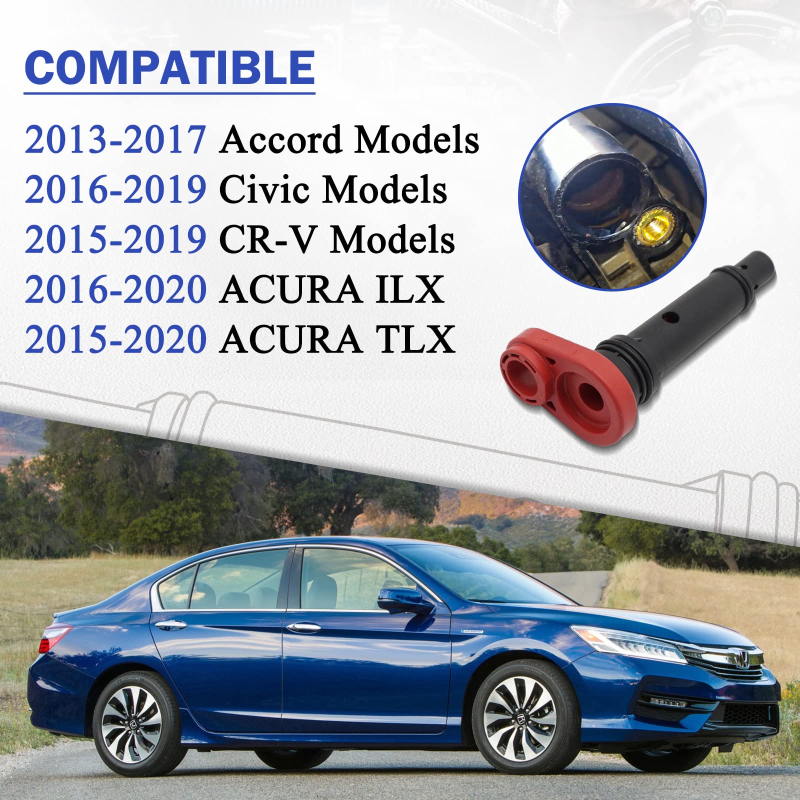 17130-5A2-A01 Upgrade Oem Factory Pcv Valve Assembly For 2013-2017 Honda Accord,2016-2019 Honda Civic,2015-2019 Honda Cr-V,2016-2020 Acura Ilx,2015-2020 Acura Tlx 171305A2A01