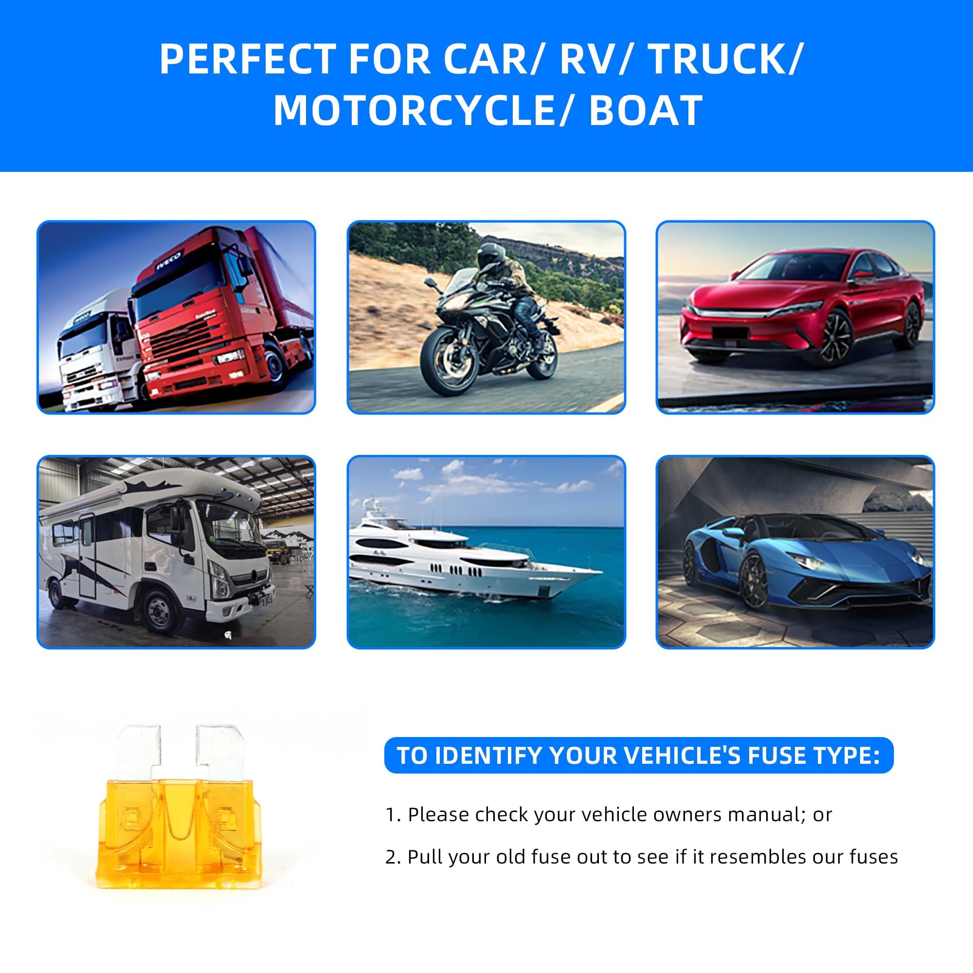 Xjlsgxusg 80Pcs 5Amp Standard Car Fuses, Blade Fuse Assortment Kit For Car, Marine, Truck, Rv Fuse Replacement