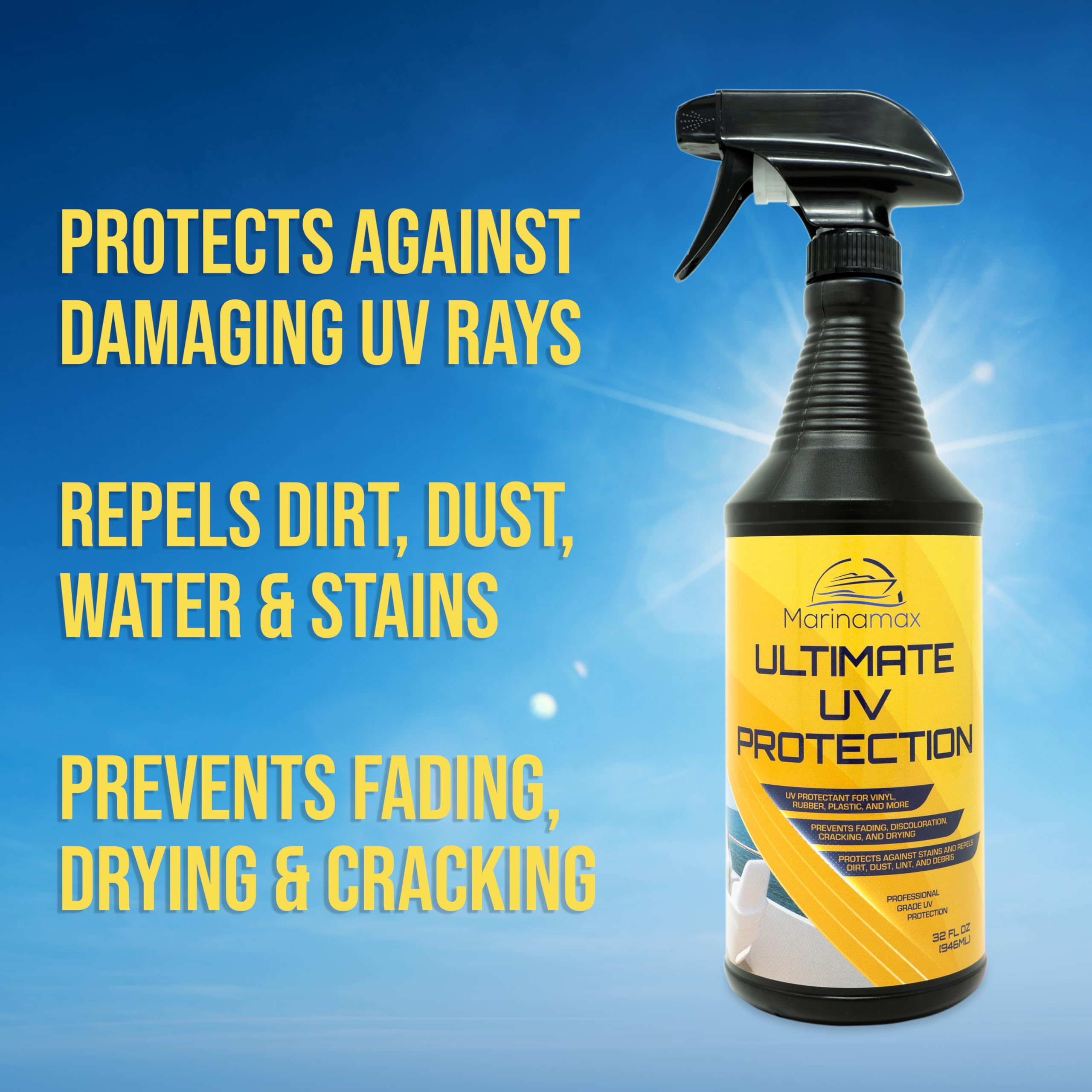 Ultimate UV Protection Spray 32 Oz | UV Protector for Outdoor Surface Sun Protection | UV Ray Protectant for Vinyl, Rubber, Plas