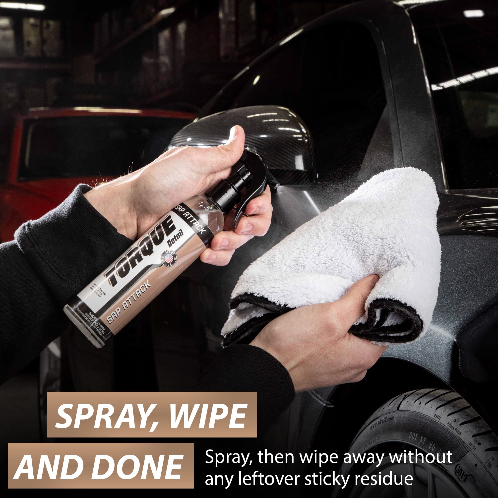 Torque Detail Sap Attack 8Oz - Removes Tree Sap, Tar, Gum, Sticker Residue & Asphalt - Sap, Tar, Adhesive, Sticker Remover For C