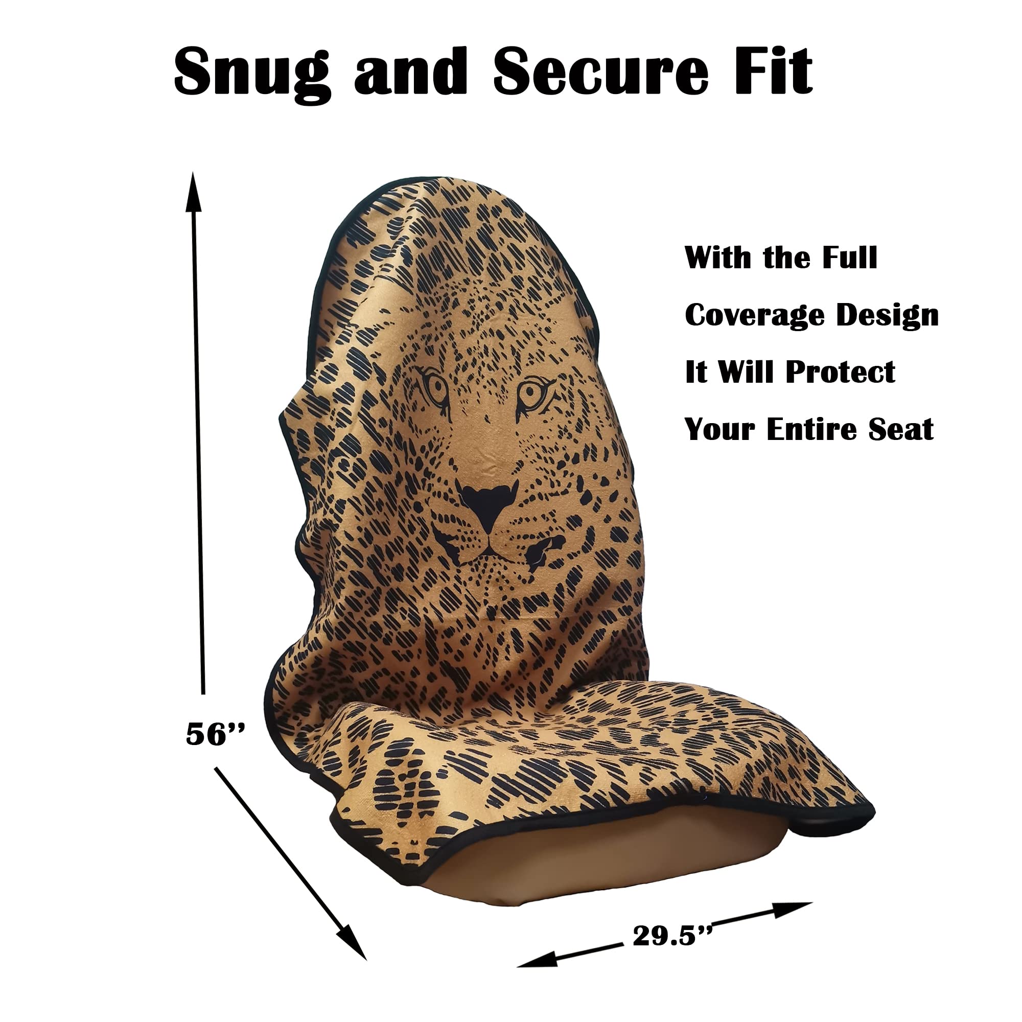 Loyagour Car Seat Cover Protector Front Seats,For Gym Workout,Running,Swimming,Beach And Hiking,Waterproof Sweat Towel Bucket Seat Covers For Trucks Suv Jeep (Leopard, 1Pcs)