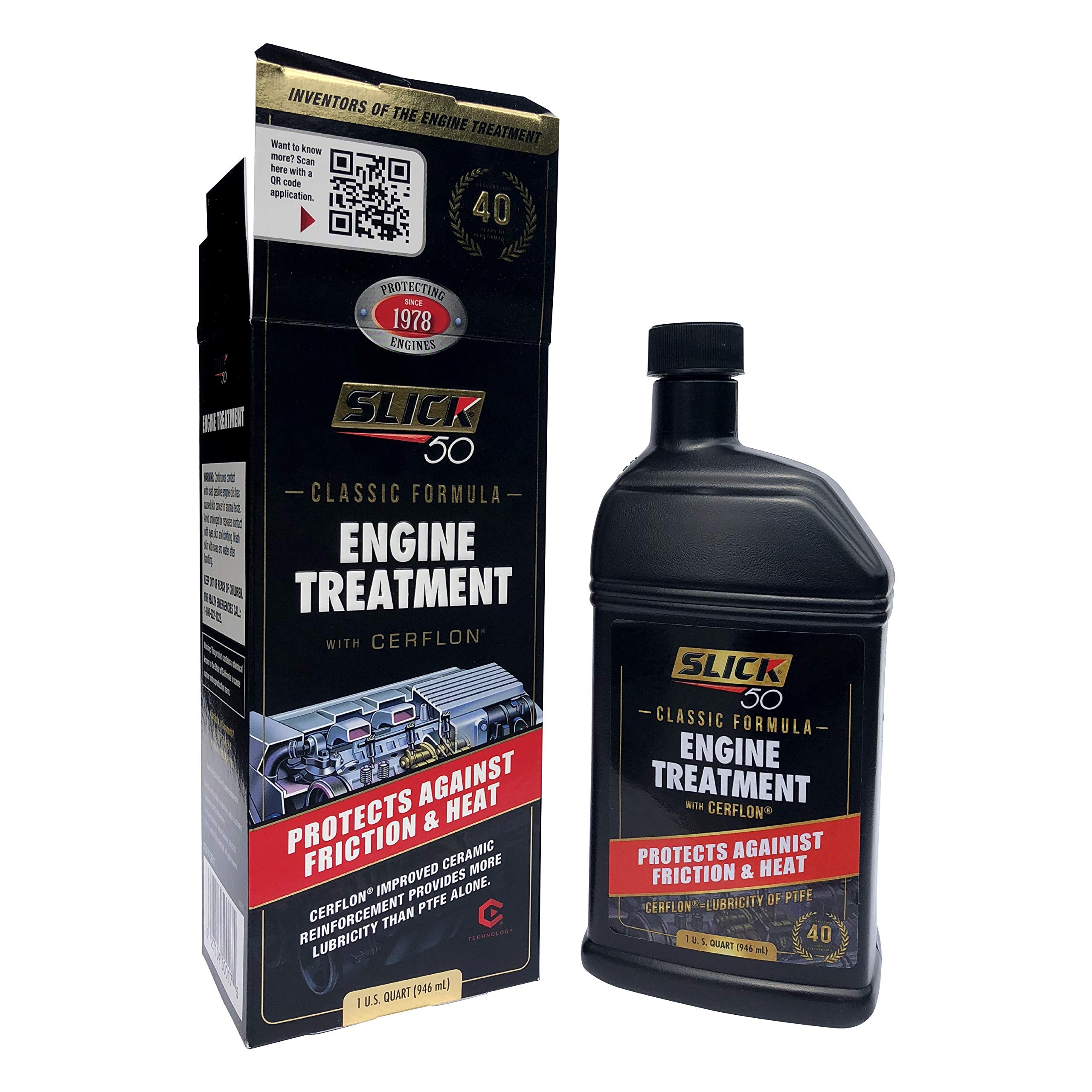Slick 50 Original Classic Engine Treatment With Cerflon, Ceramic Protection Against Friction And Heat, 32 Fl. Oz, 1 Pack