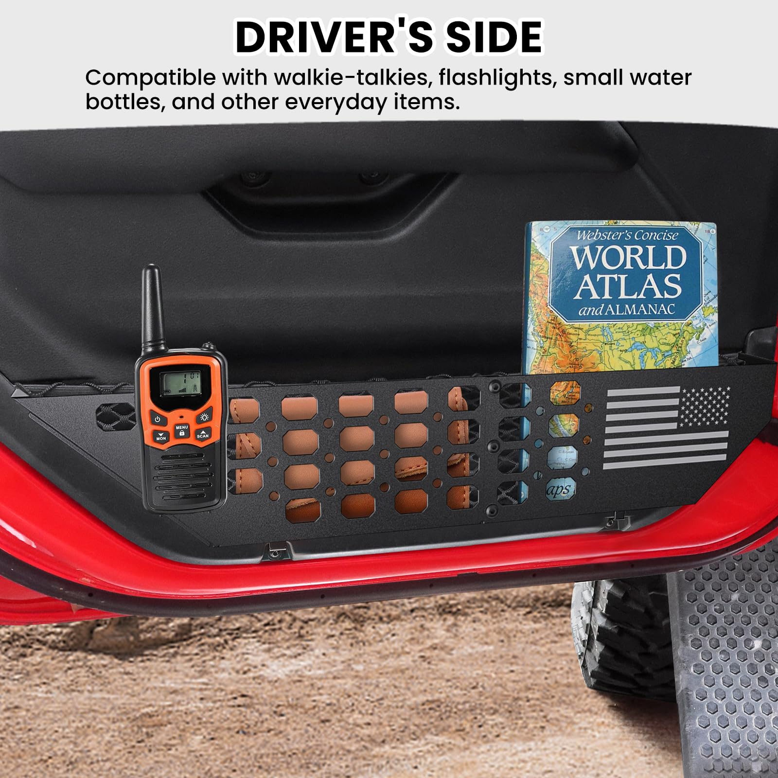 DIAMOOKY Metal Front Door Pocket Storage Box for Jeep Wrangler JL JLU 4XE 2018-2025 & Gladiator JT 2020-2022 2023 2024 2025 Acce