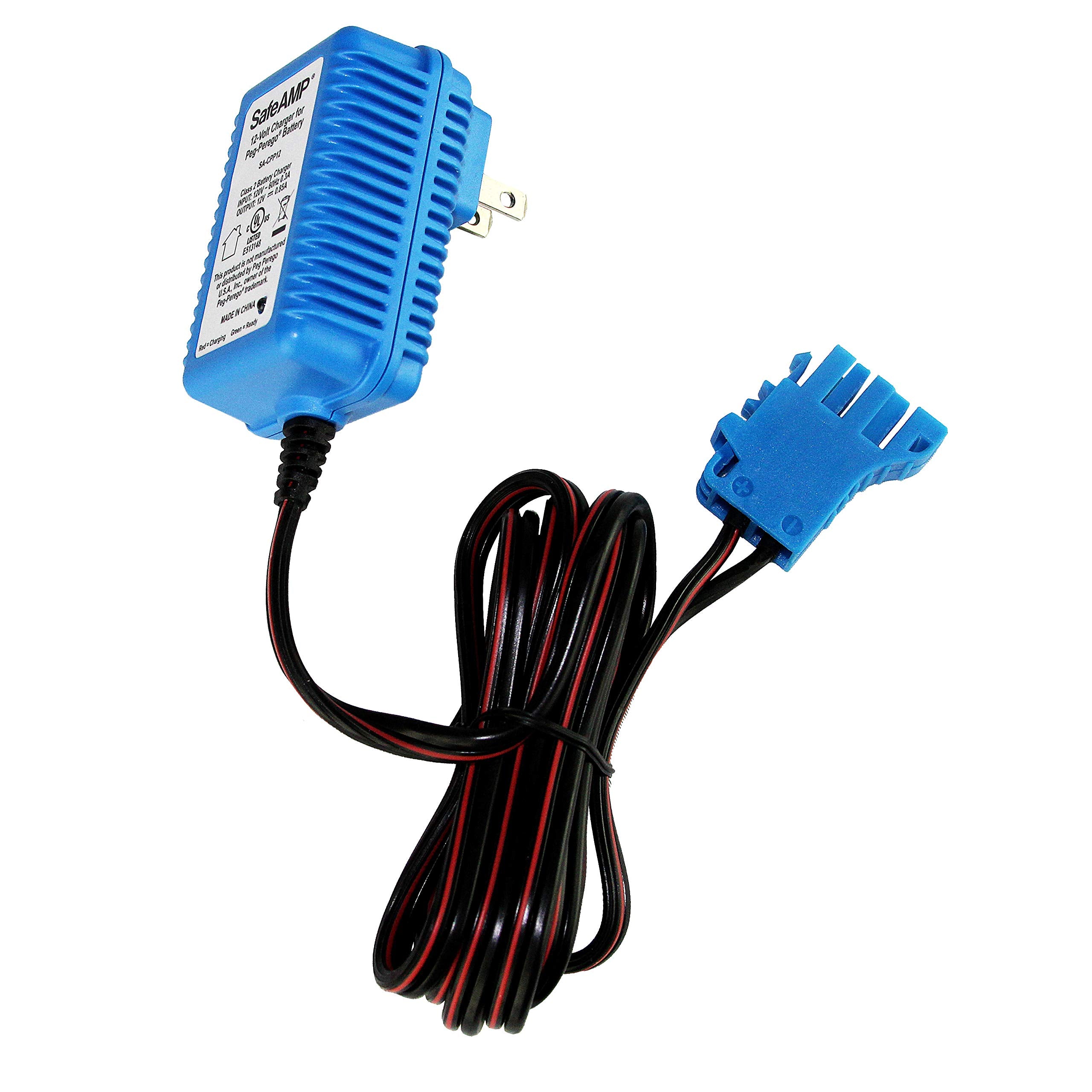 SafeAMP 12 Volt UL Listed Battery Charger Compatible with Peg Perego 12V Battery for John Deere Ground Force Tractor, John Deere