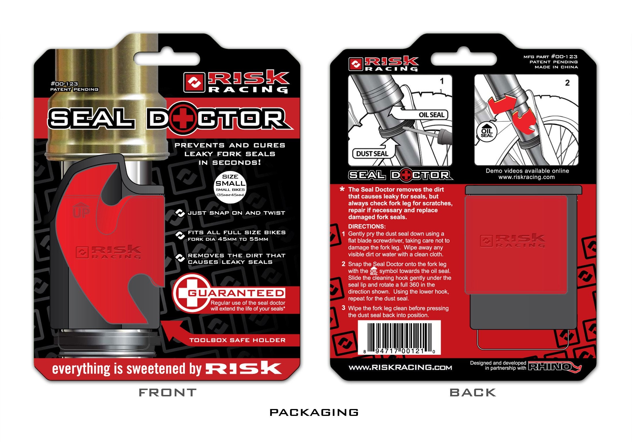 Risk Racing 00-123 Small 35Mm - 45Mm Seal Doctor, Small (35 Millimeters - 45 Millimeters), Red