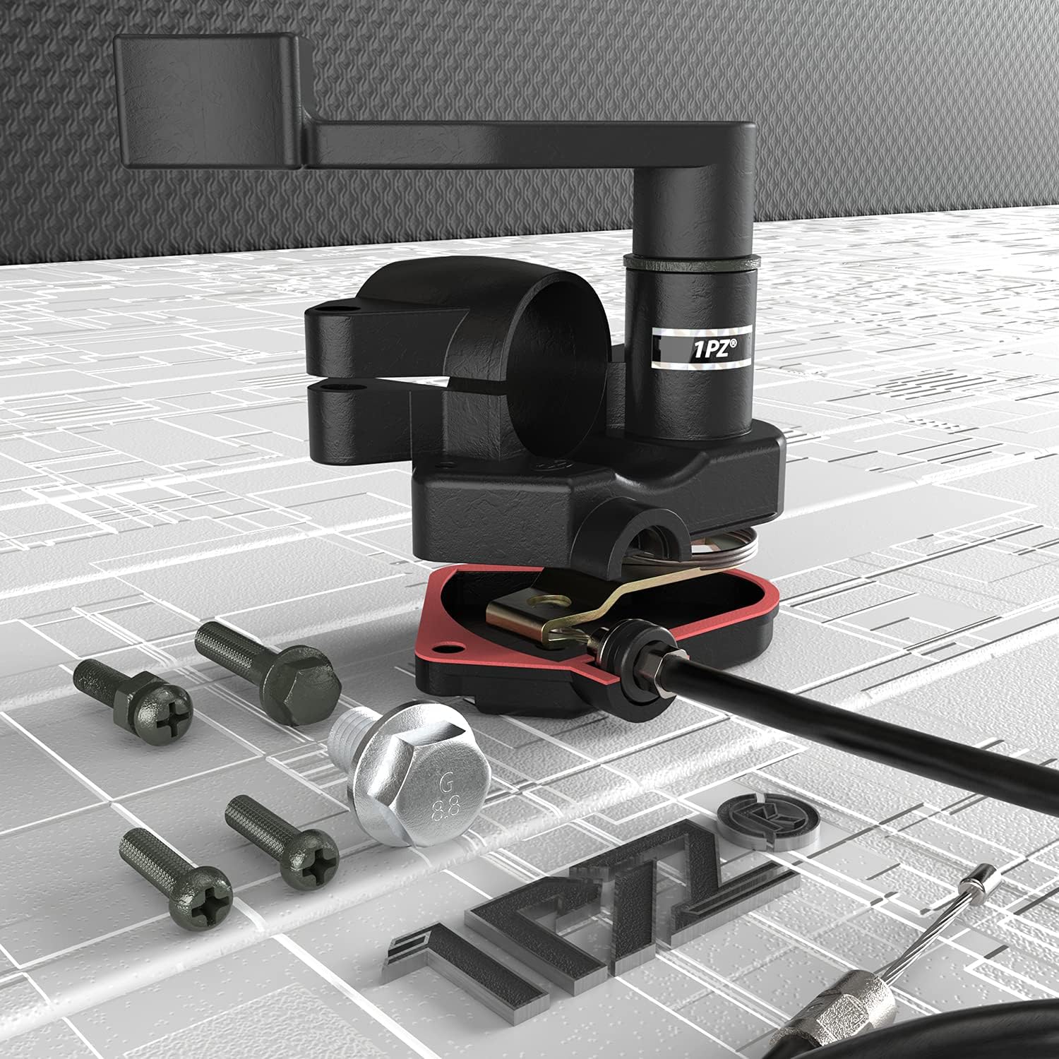 1PZ TA1-S22 Heavy Duty 7/8'' 22mm Thumb Throttle Cable Accelerator Handle Assembly For 50cc 70cc 90cc 110cc 125cc 250cc 4 Wheele