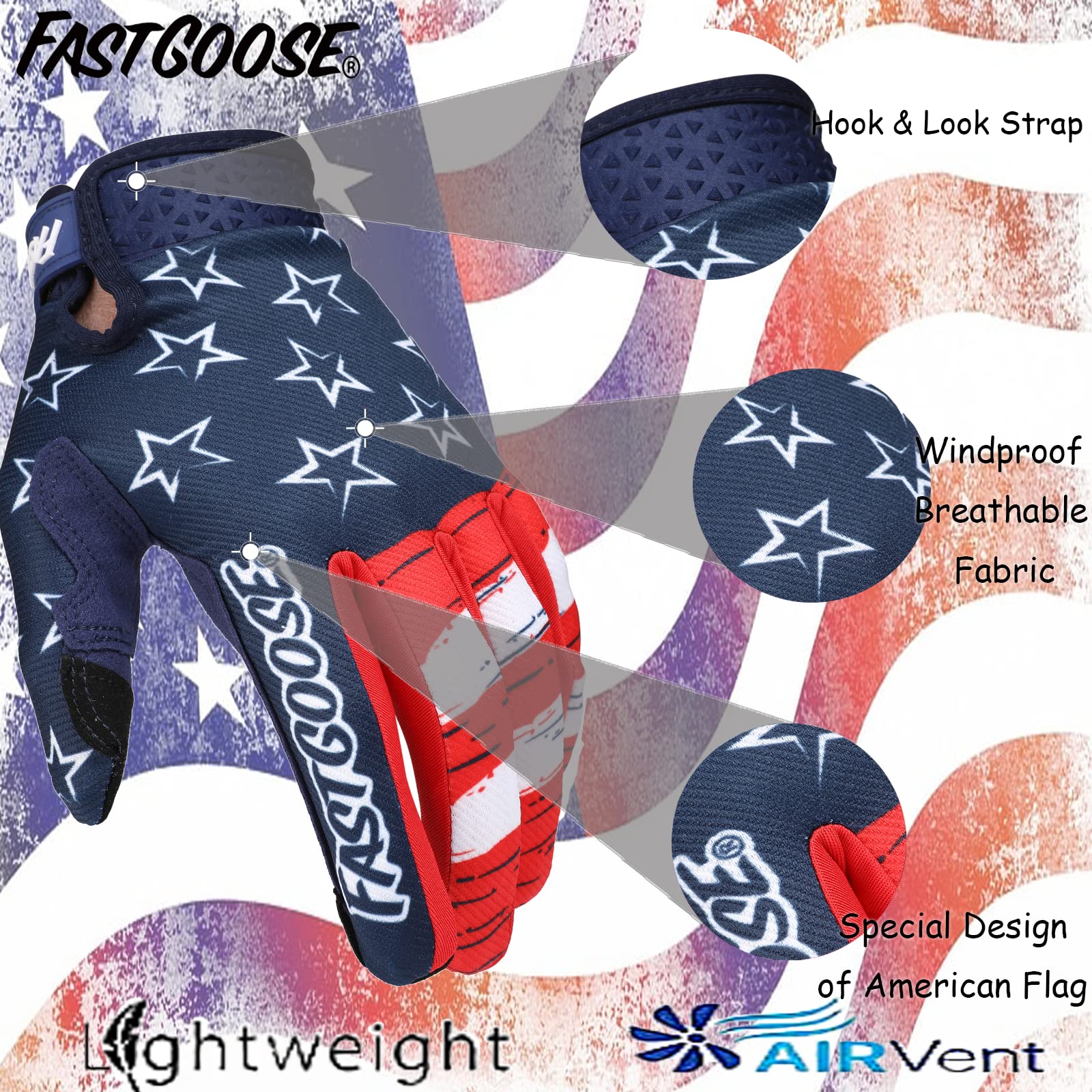 Fastgoose Motorcycle Gloves Drit Bike Gloves Motocross Gloves For Men Women,Breathable Lightweight Off-Road Gloves For Atv Bmx M