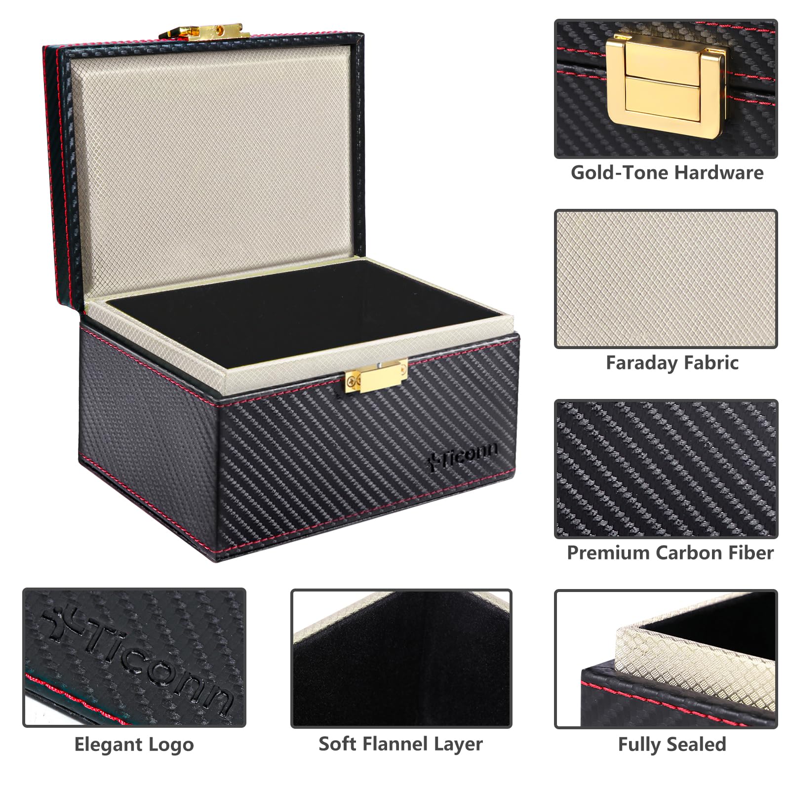 Ticonn Faraday Box, Car Key Fob Protector, Pu Leather Signal Blocker For Keyless Fob, Rfid Signal Blocking Pouch Cage (Yellow Sl