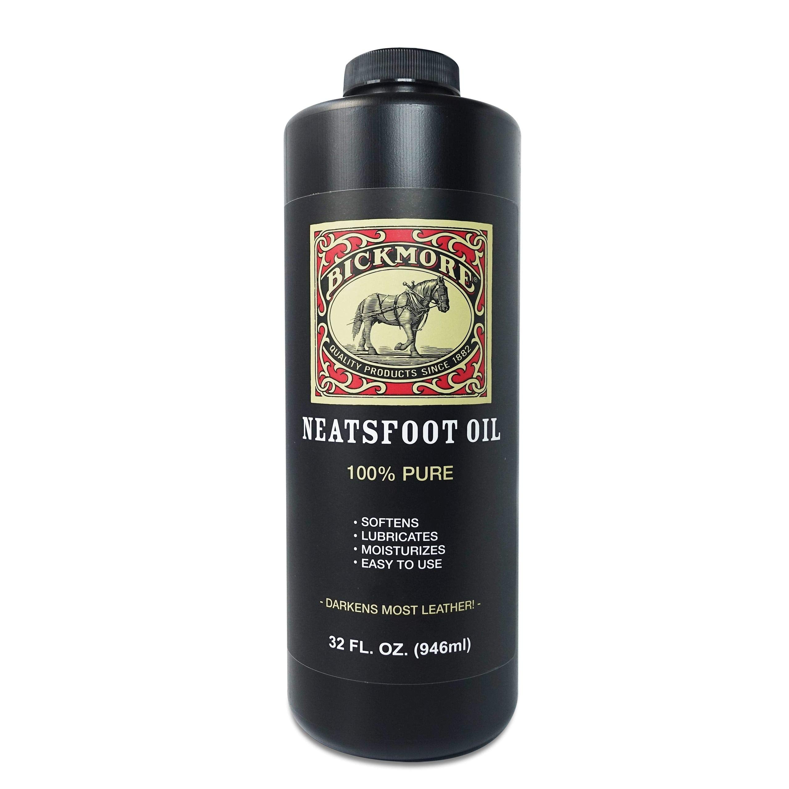 Bickmore 100% Pure Neatsfoot Oil 8 oz - Leather Conditioner and Wood Finish - Works Great on Leather Boots, Shoes, Baseball Gloves, Saddles, Harnesses & Other Horse Tack