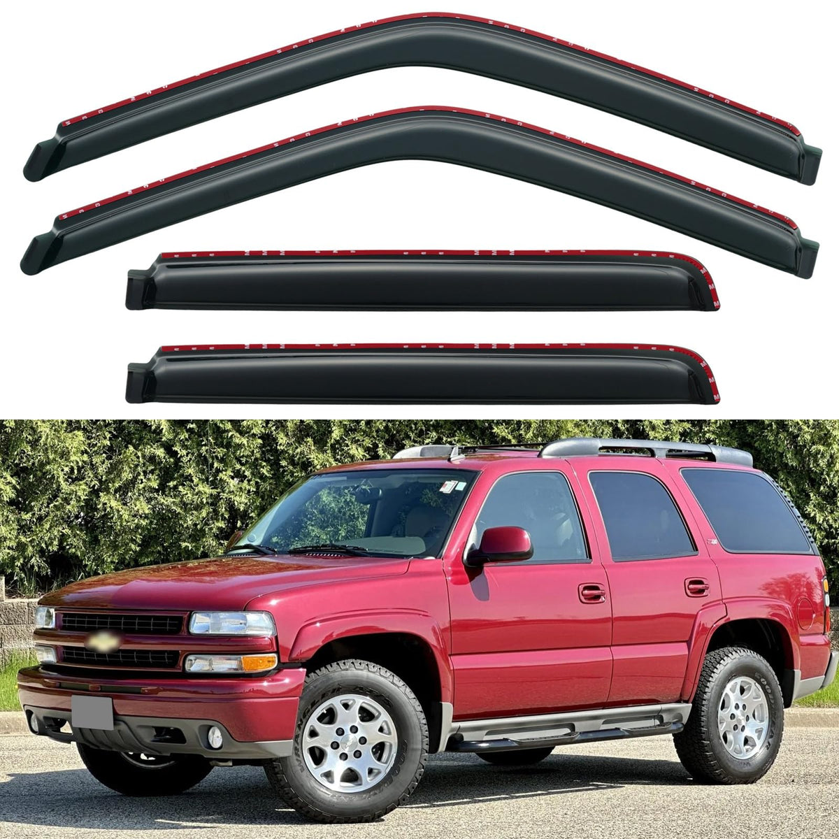 in-Channel Window Visors Rain Guards for 1995-2000 Chevy Tahoe/GMC Yukon, Window Vent Wind Deflectors Visors Shades for 92-99 Ch