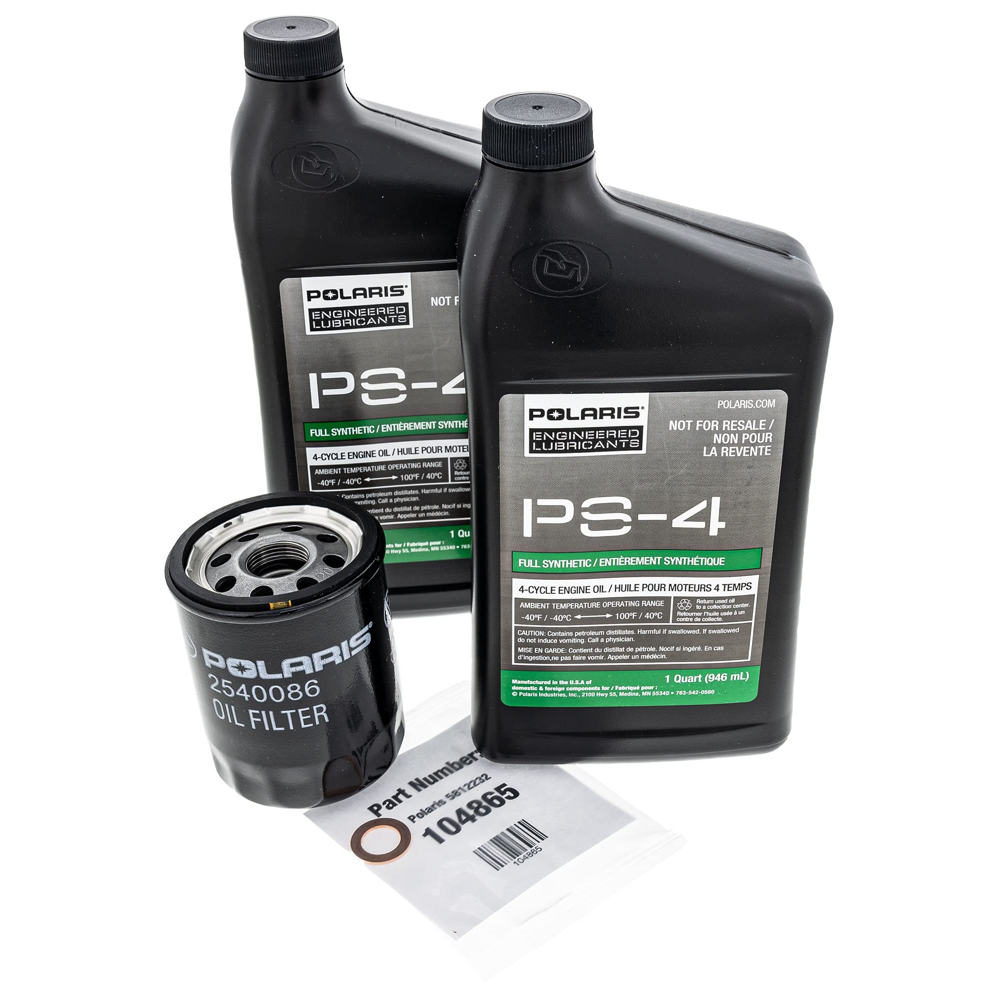 Polaris Ps-4 Synthetic Oil Change Kit 2 Quarts For 2009 Ranger Rzr 800 Efi 2540086