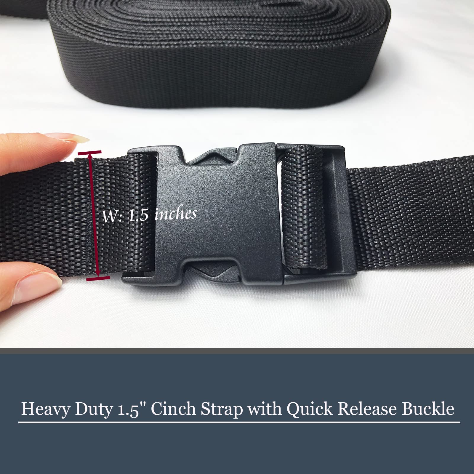 Collyon Upgraded Version 2Pcs Rv Cover Tie Down Straps, 40Ftx1.5Inch Heavy Duty Lashing Straps Adjustable Cam Buckle Tie-Down St