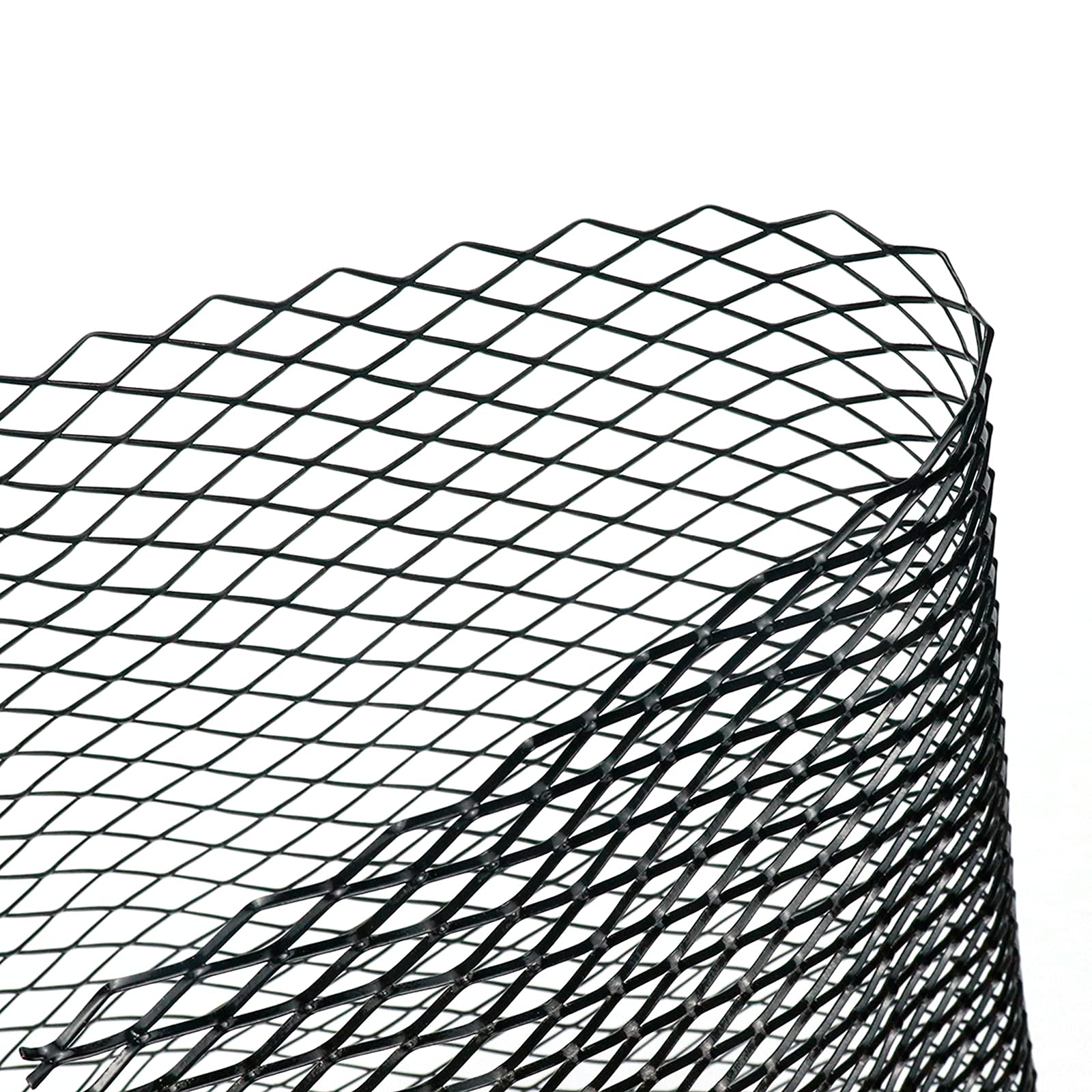 Modengzhe 40 X 13 Inch Car Grill Mesh Sheet, Black Painted Aluminum Alloy Multifunctional Grille Mesh Roll, 10 X 20 Mm Rhombic-S