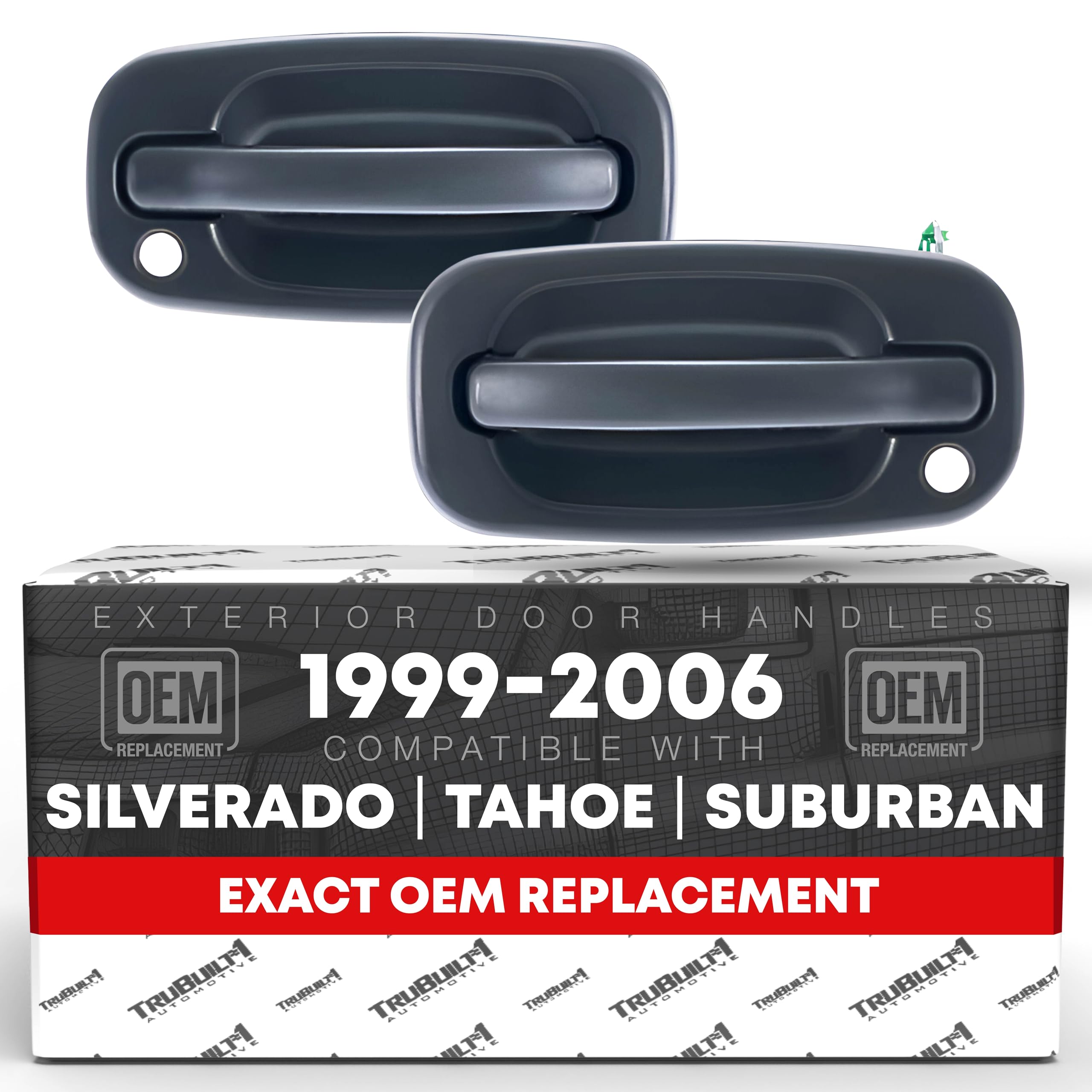 Exterior Door Handle, Front Left & Right - Compatible With 1999-2006 Chevrolet Silverado, 02-06 Avalanche, 00-06 Suburban, 00-06