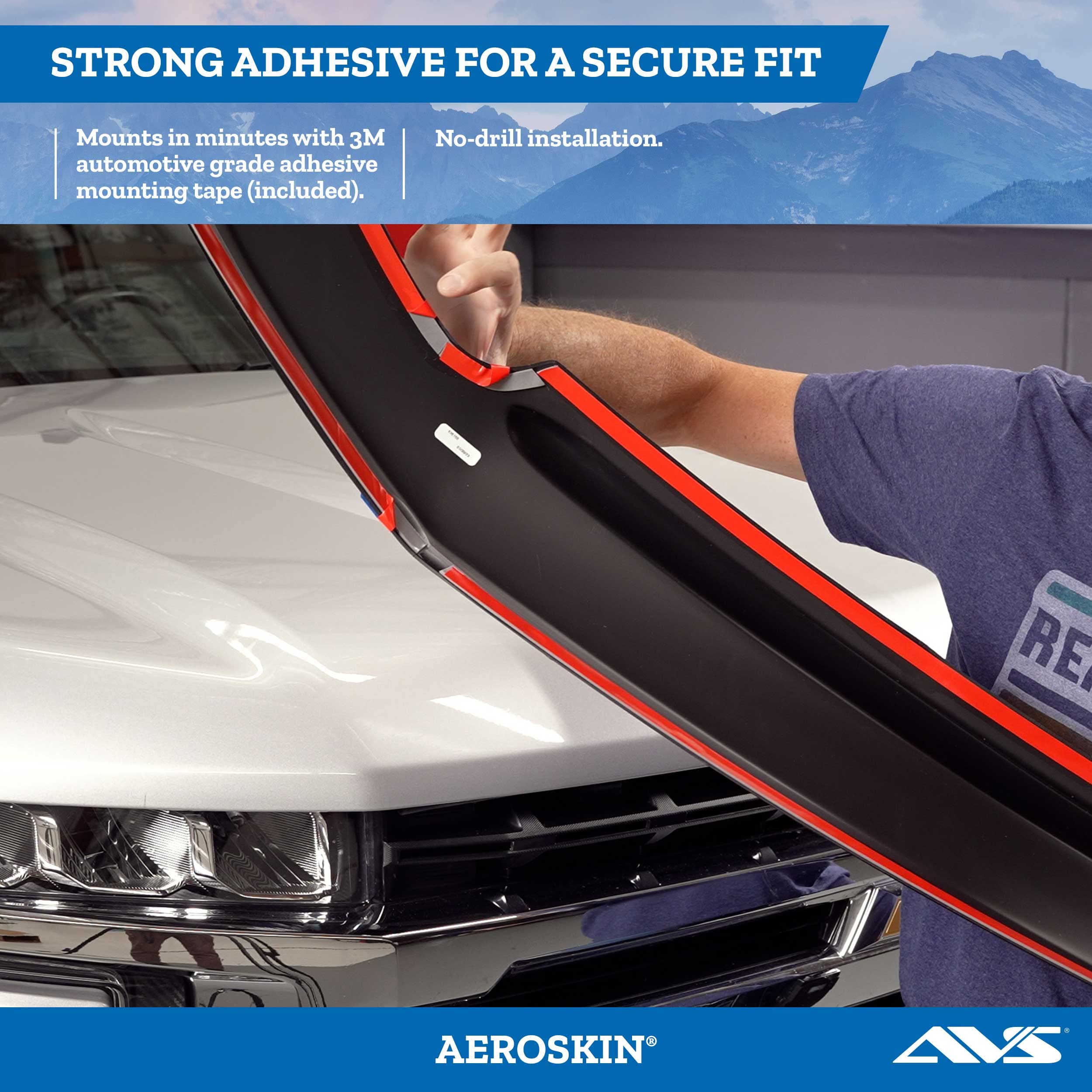 Auto Ventshade [Avs] Aeroskin Hood Protector | 2019 - 2023 Ram 1500 (Excludes Rebel & Trx Models), Low Profile/Flush - Matte Black | 377163
