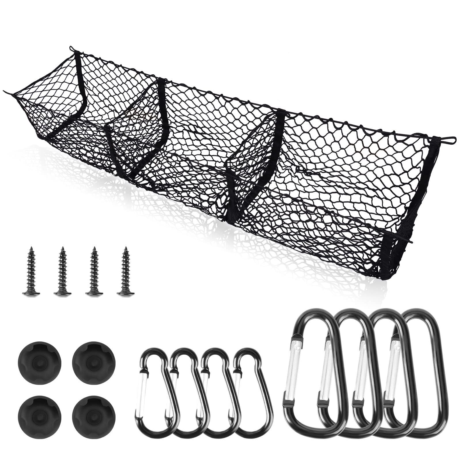 Detachable Cargo Net Trunk Bed Organizer For Ford/Dodge/Gmc/Chevy Silverado/Toyota/Nissan/Honda And Pickup Truck, 43'' Mesh Stor
