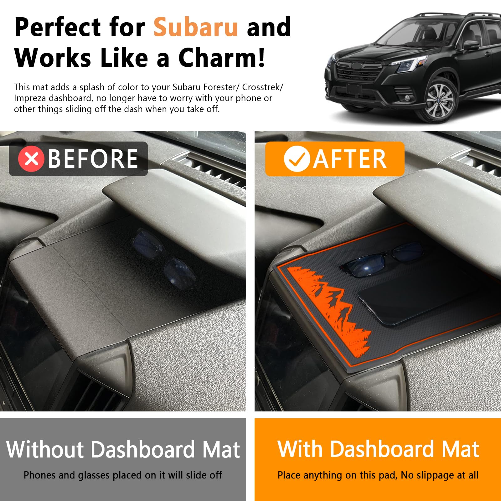 Mochent Dashboard Mats For Subaru Crosstrek Accessories 2023 2022 2021 2020 2019 2018 Subaru Forester 2019-2024 And Subaru Impre