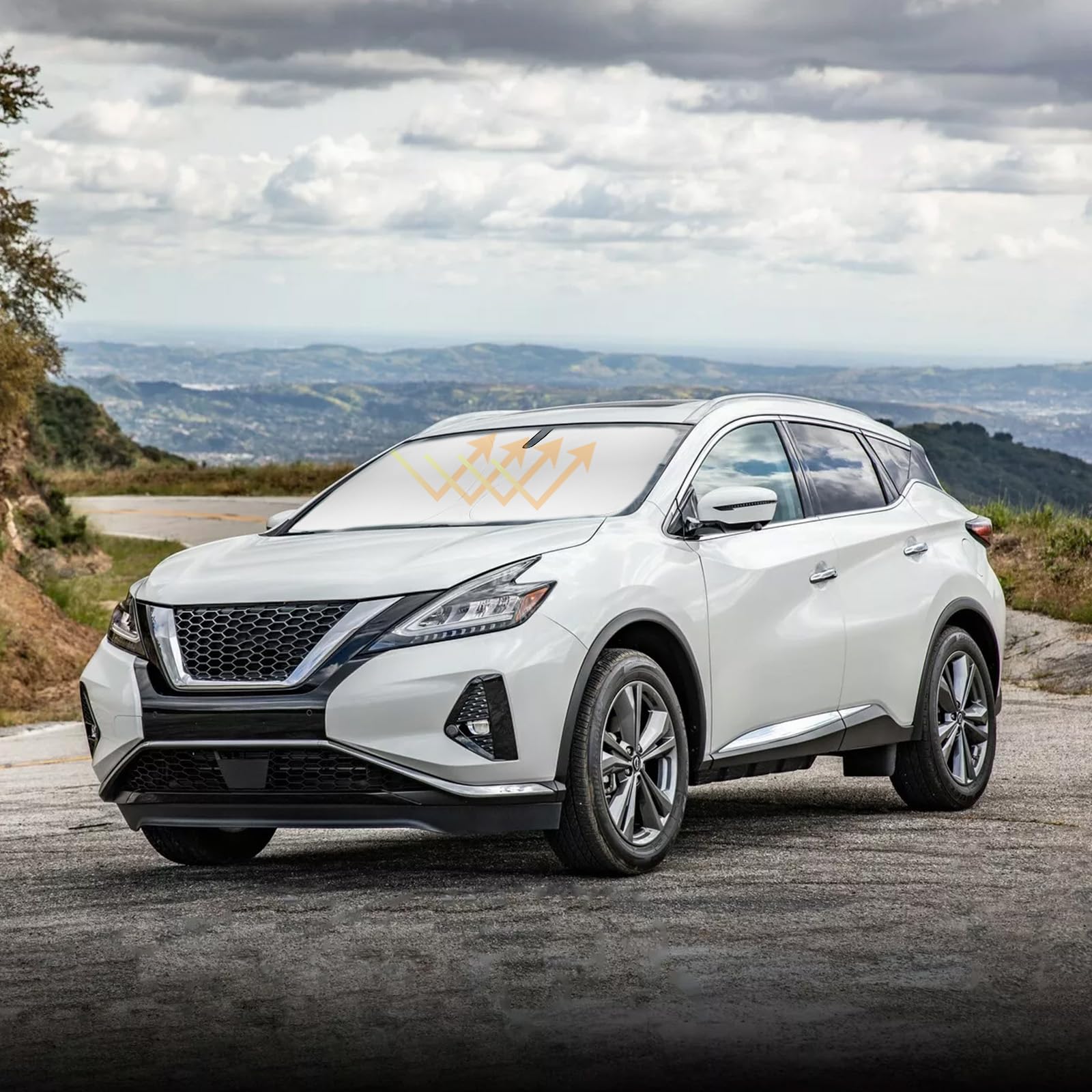 Sun Shade For Murano Windshield Sunshades For 2015-2023 2024 2025 Nissan Murano Accessories Windshield Cover 240T Material Folda