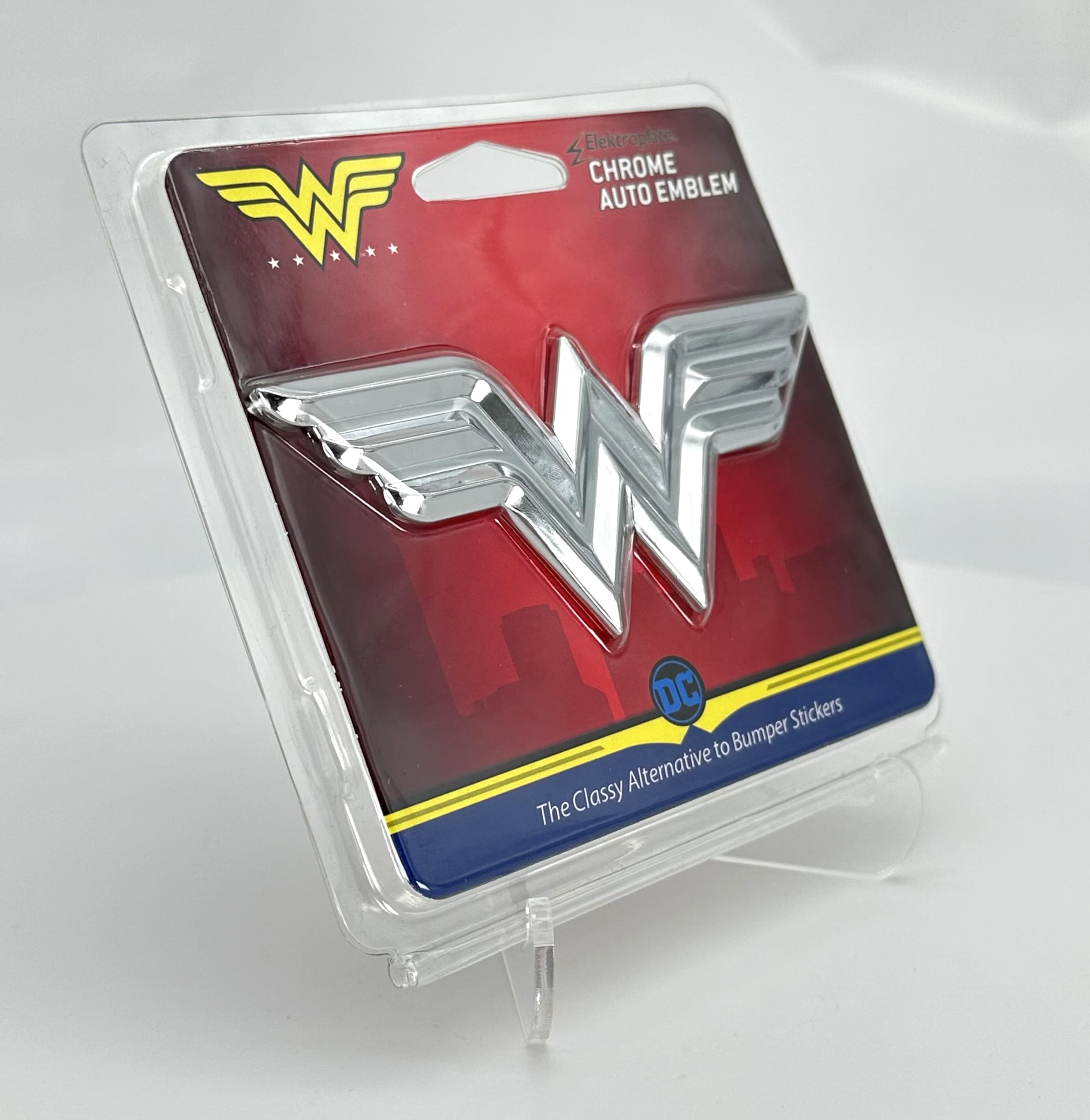 Elektroplate Premium Wonder Woman Dc Comic All Metal Chrome Emblem For Cars, Trucks, And All Auto | Universal Fit At 4.25'' X 1.
