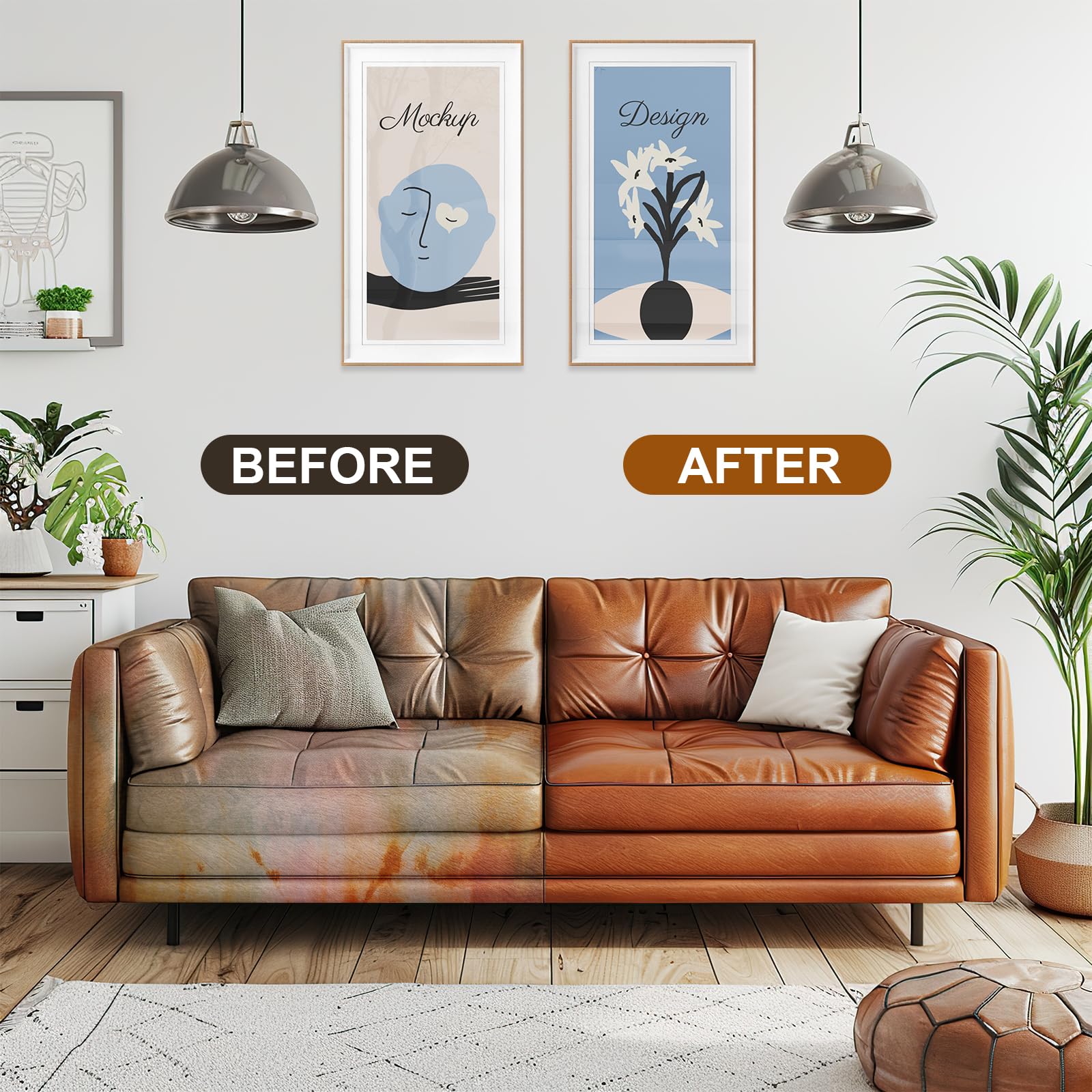 SHABEIBEI Leather Cleaner and Conditioner Kit for Car Seats and Interiors Seats, Boots, Bags Works on Natural, Synthetic, Pleath