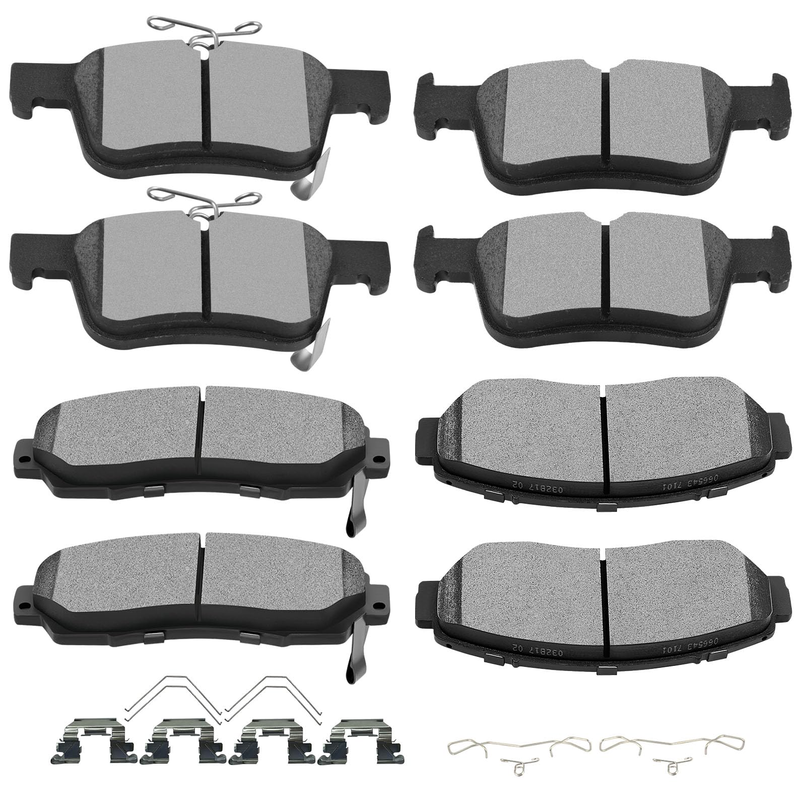 Scitoo Front Rear Disc Brake Pad Set 8Pcs W/Hardware Fit For Acura For Tlx 2021 2022