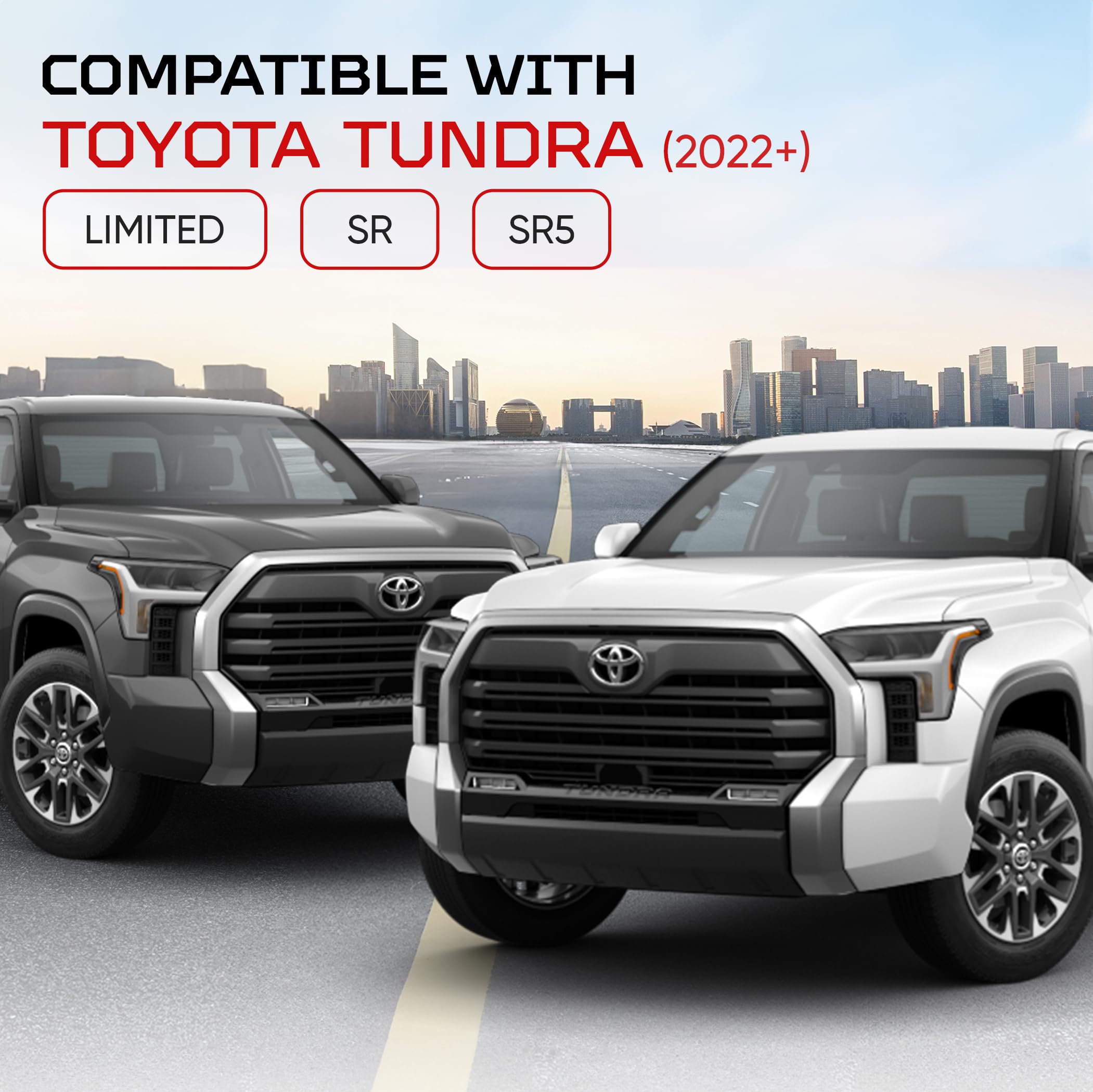 Ajt Design Center Console Tray Liner For Toyota Tundra (2022+) & Sequoia (2023+) | Non-Slip Mat & Anti-Rattle Center Console Org