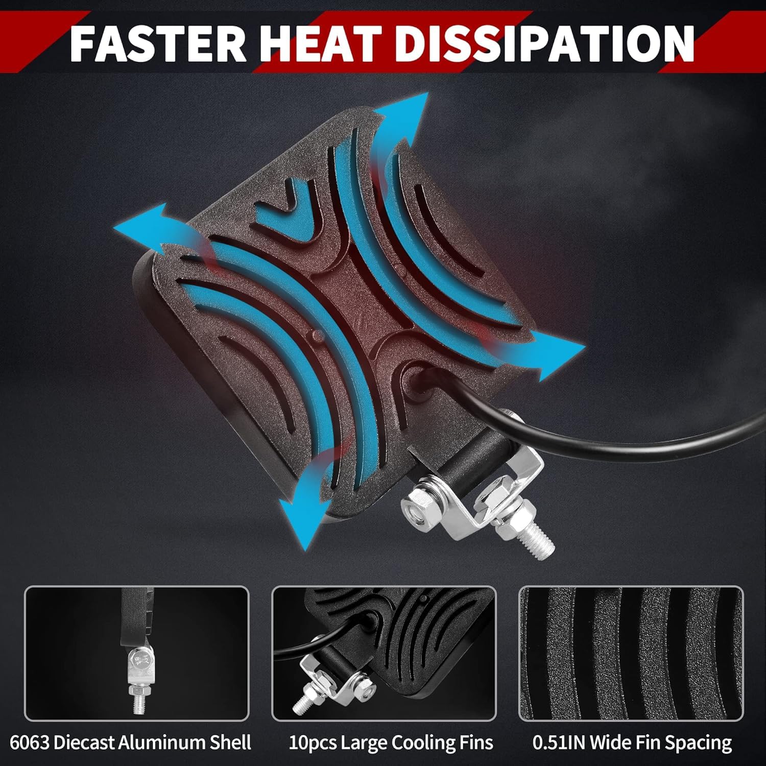 Yitamotor 4Inch Led Light Bar 2Pcs Flood Square Led Pod Light Light Waterproof Off Road Light Led Fog Light Truck Light Driving