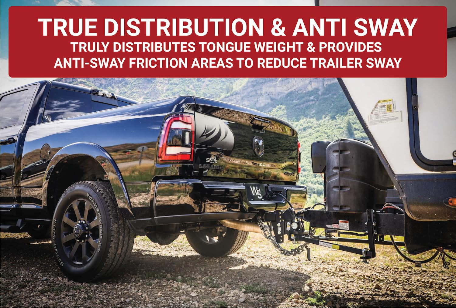 Weigh Safe True Tow Middleweight - Weight Distribution Hitch - Ball Mount Hitch with Anti-Sway Technology - 6 Drop Hitch, 2.5
