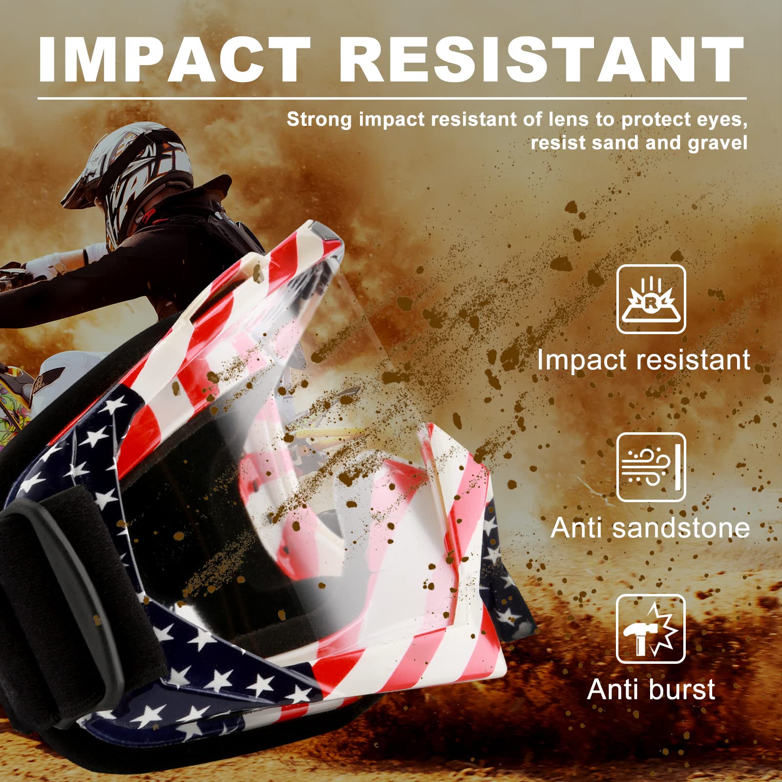 Dirt Bike Motocross Atv Goggles - Anti Uv, Dustproof, Windproof Mx Off Road Motorcycle Goggles For Men, Women, Adult, Youth, Kid