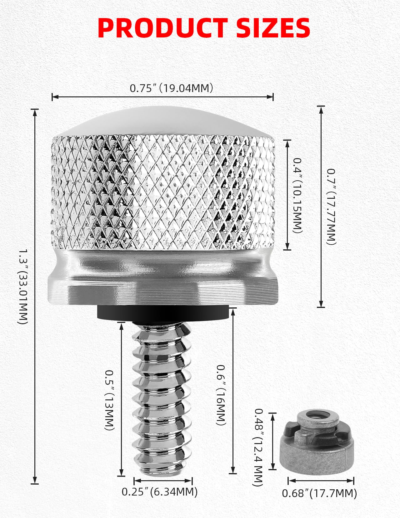 Amazicha Chrome Stainless Steel Seat Bolt Nut Kit Compatible For Harley Davidson 1996-2024