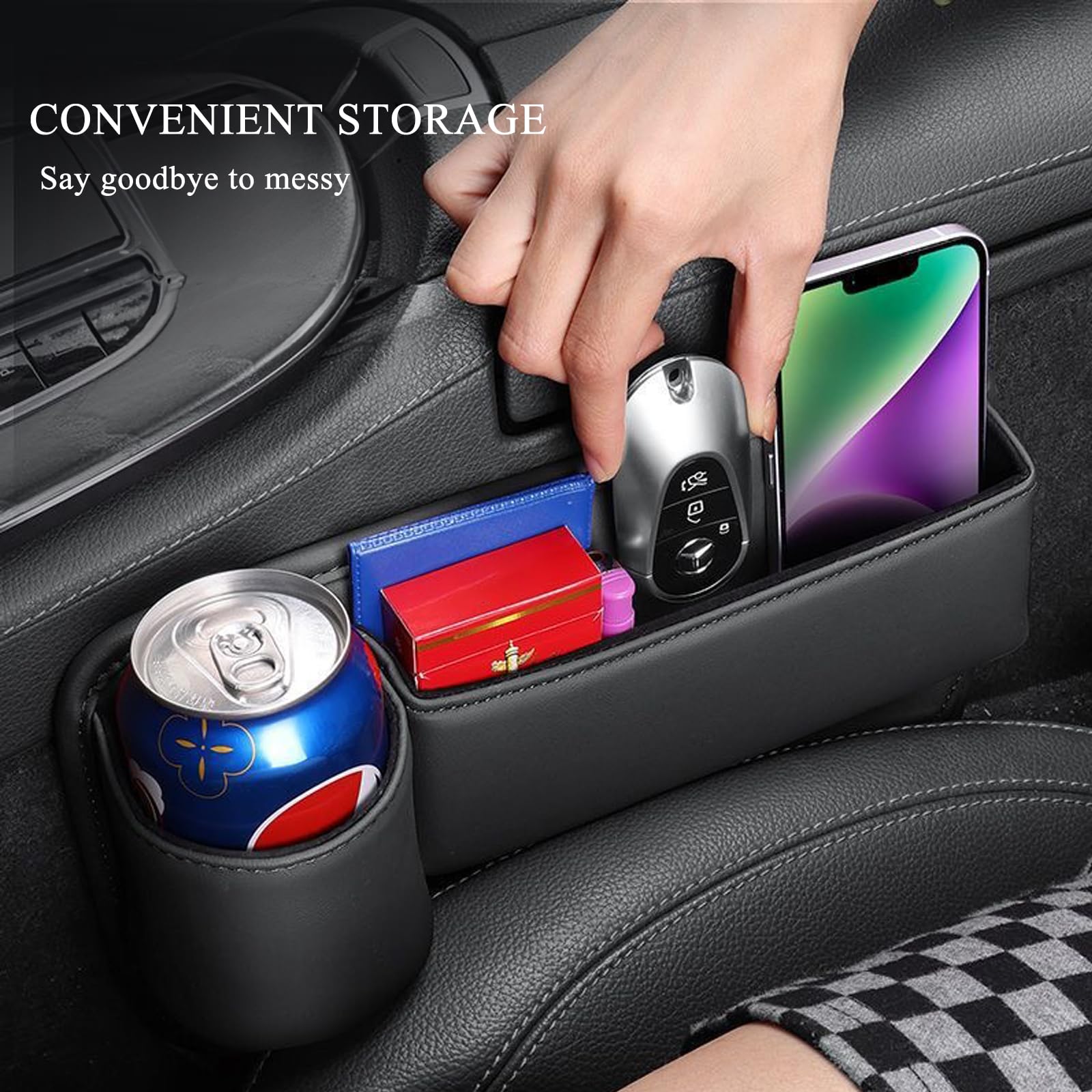 Axutous Car Seat Gap Filler Organizer Cup Holder Universal Fit Car Suv Truck Accessories Car Seat Storage Box Things From Droppi