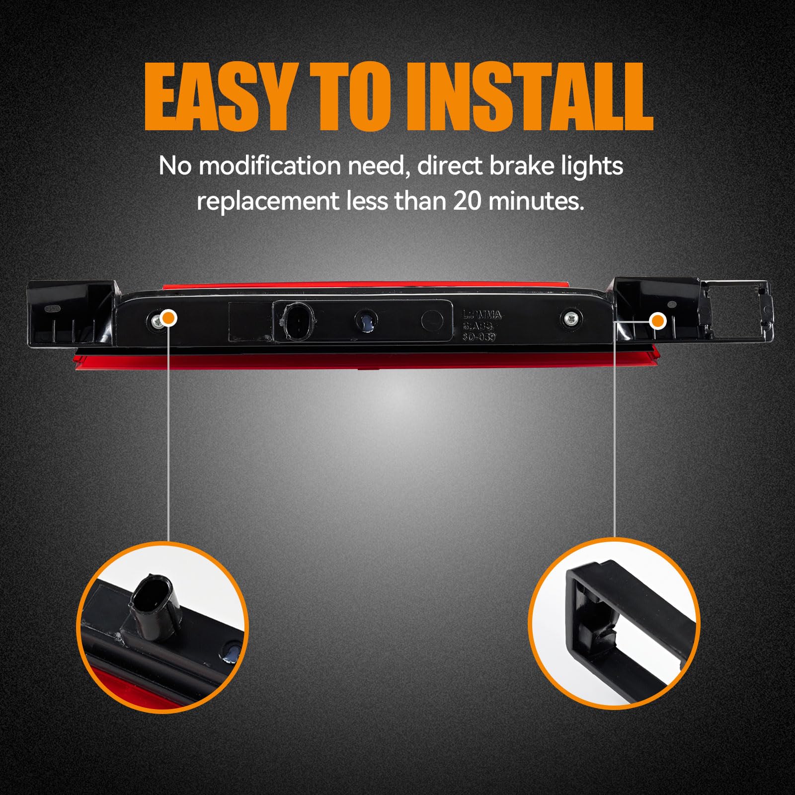 Cxdar Third 3Rd Brake Light Led For 2010-2017 Chevy Equinox, High Mount Rear Brake Lights Assembly For 10-17 Gmc Terrain, Waterp