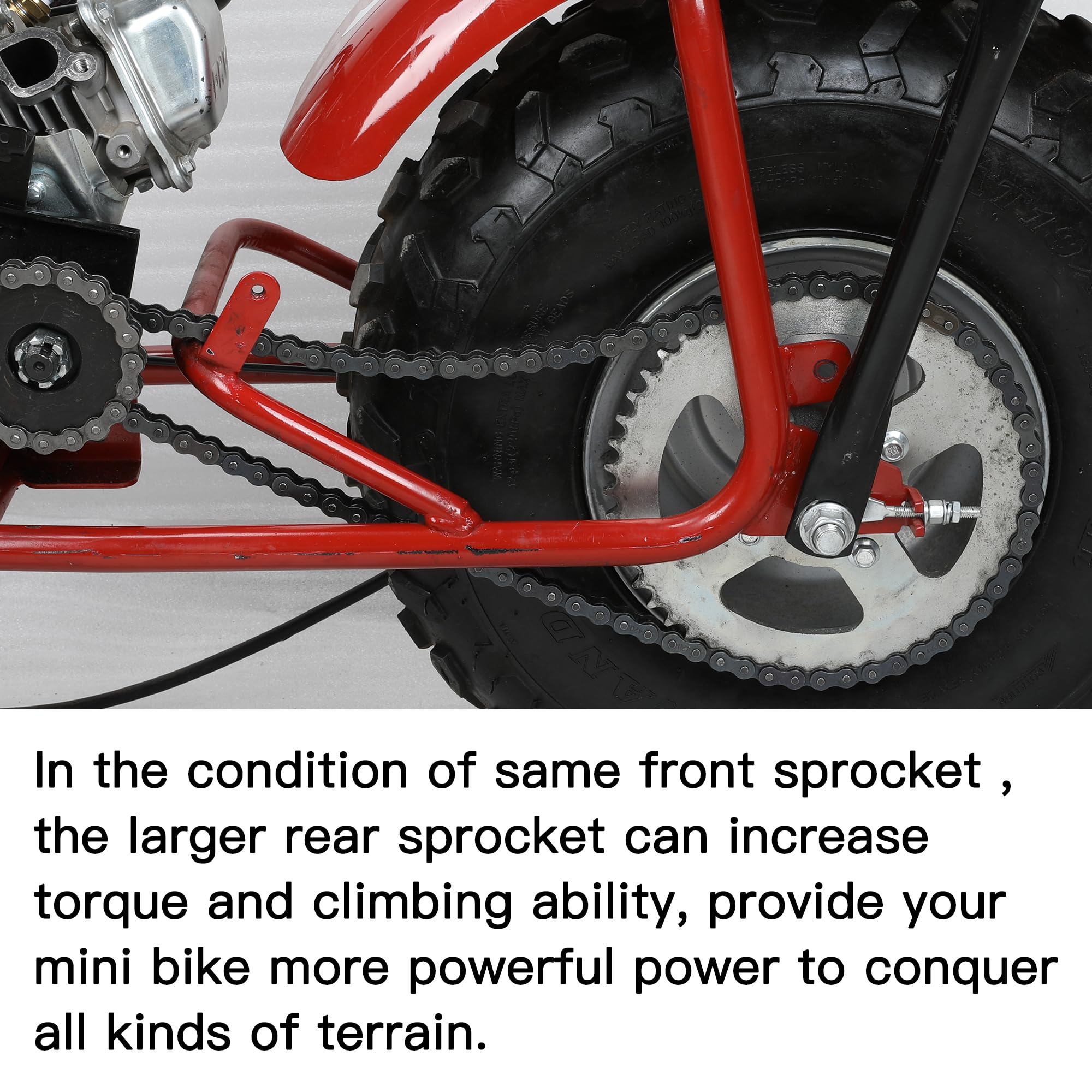 Yoxufa #40 41 420 Chain 60T Sprocket + 420 Chain 90 Links For Coleman Ct200U Bt200X Ct200U-Ex Baja Warrior Massimo Trailmaster M