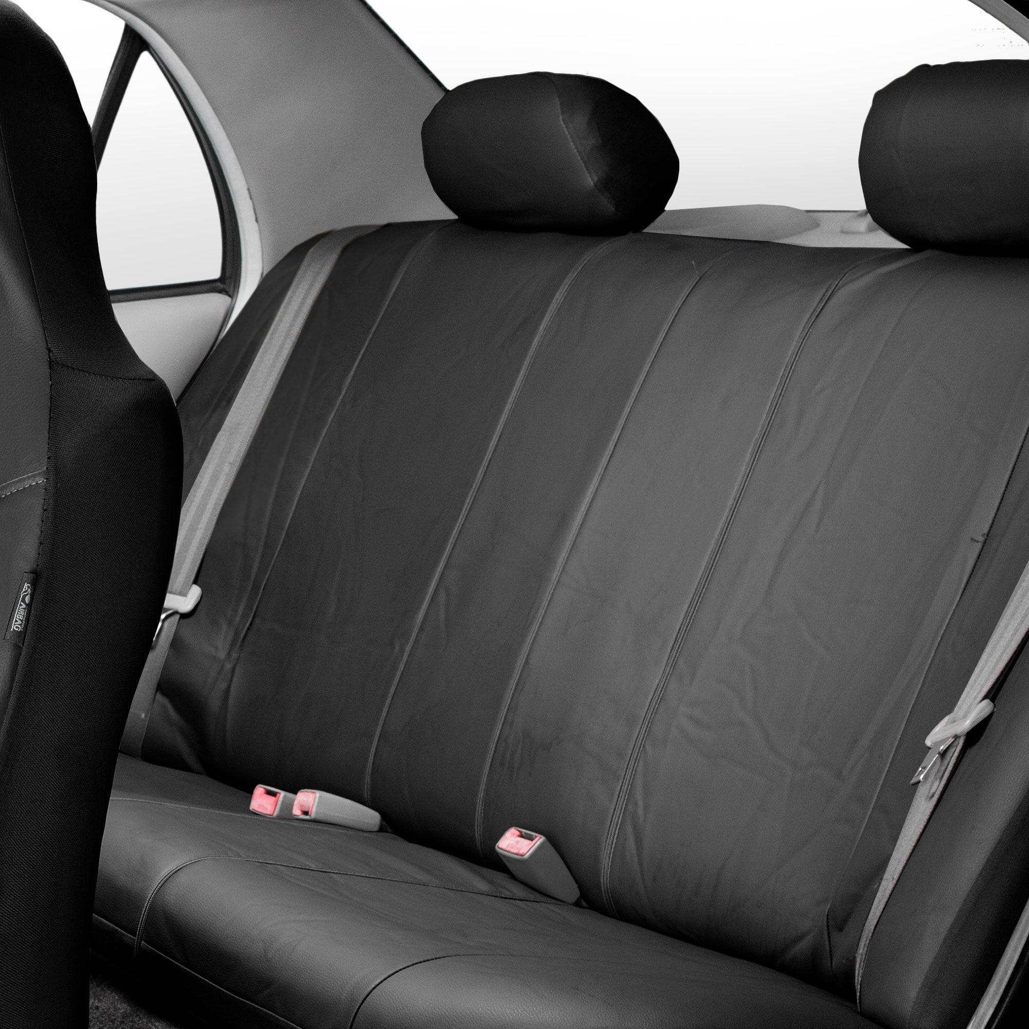 FH Group Car Seat Covers Full Set Royal Seat Cover-Universal Fit BLACK, Automotive Seat Covers, 1-Piece Front Seat Covers, Airba