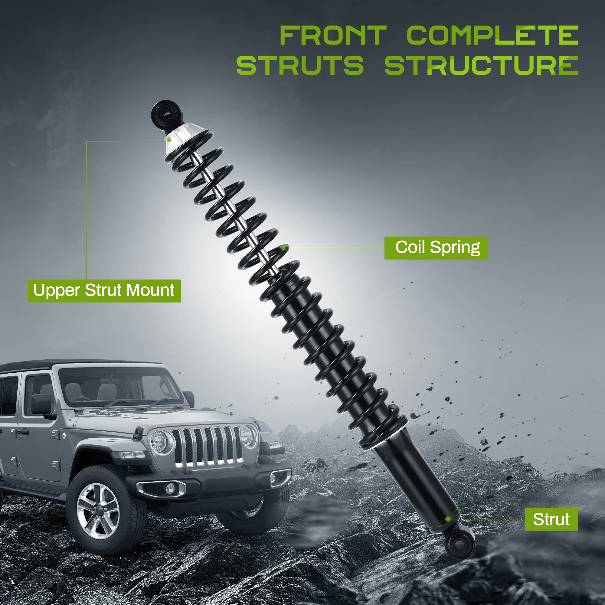 Autosaver88 Rear Load Shocks And Strut Compatible With 2009-2014 Ford F-150 4Wd/Awd