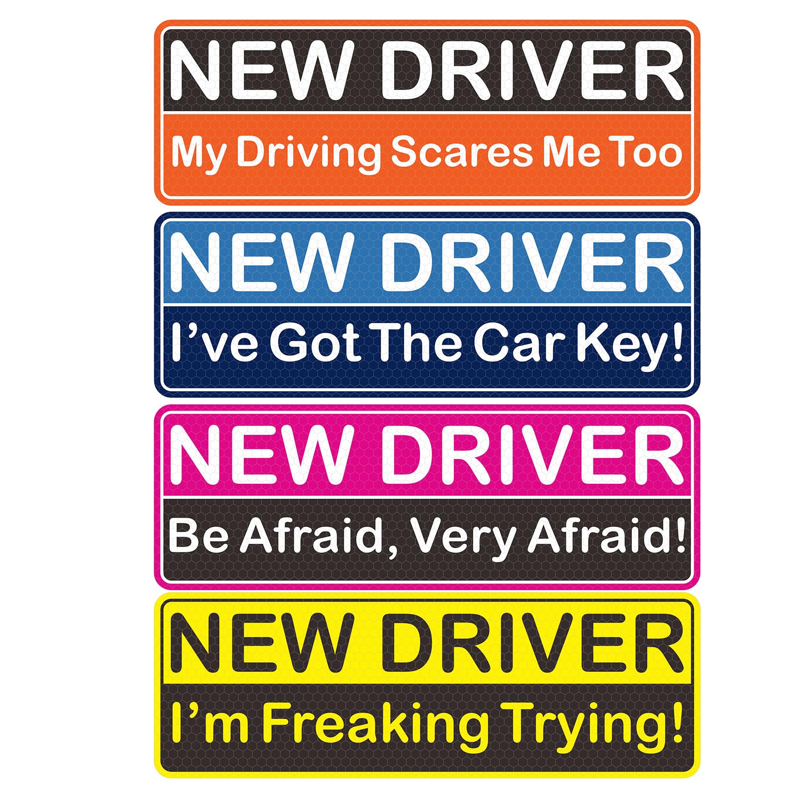 ROMINVIC Student Driver Magnet for Car,4Pcs New Driver Magnet Stickers Safety Sign Car Student Driver Stickers Supplies,Magnetic