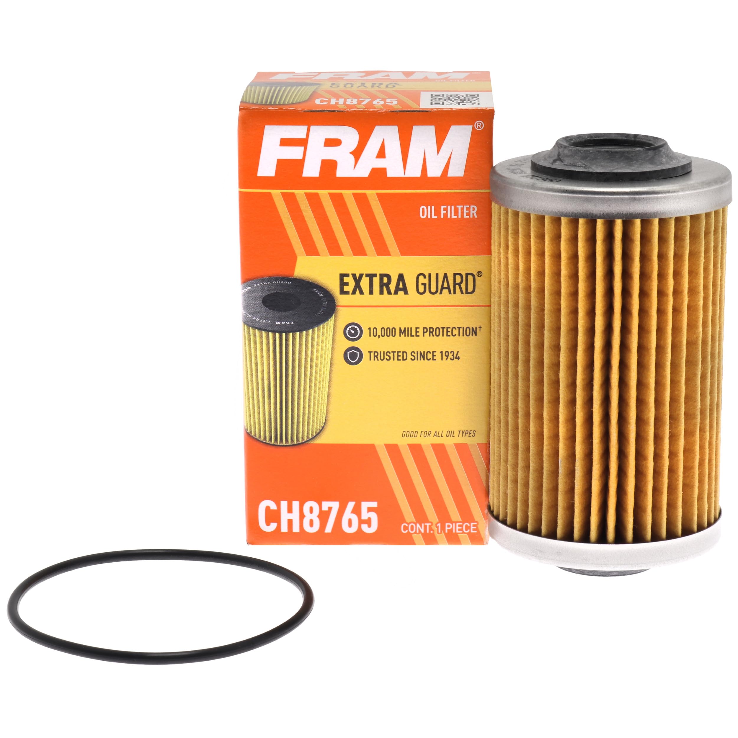 Fram Extra Guard Ch8765, 10K Mile Change Automotive Replacement Interval Cartridge Engine Oil Filter For Select Vehicle Models