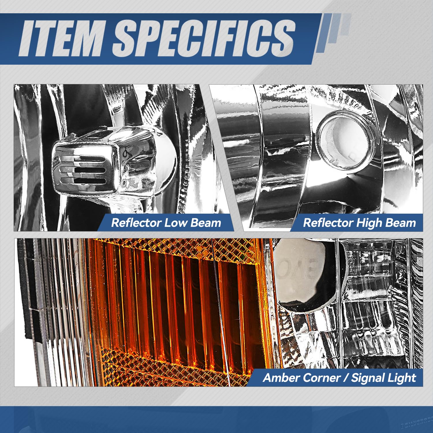 Auto Dynasty Headlights Assembly Compatible With 2007-2014 Chevy Silverado 1500, Driver And Passenger Side Halogen Headlamps Rep